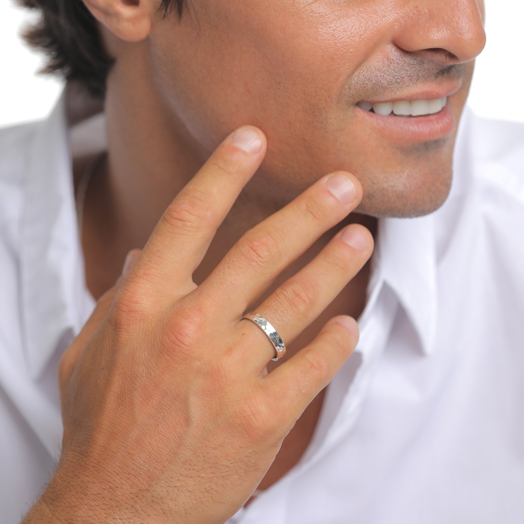 Silber - KUZZOI | Bandring Basic Gehämmert | 925er Sterling Silber