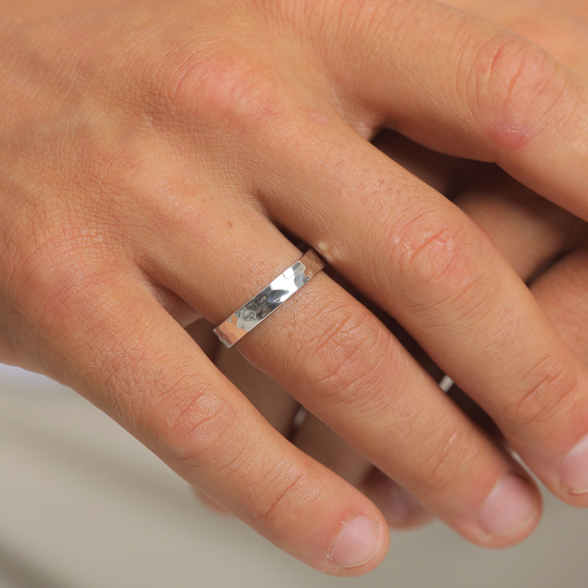 Silber - KUZZOI | Bandring Basic Gehämmert | 925er Sterling Silber