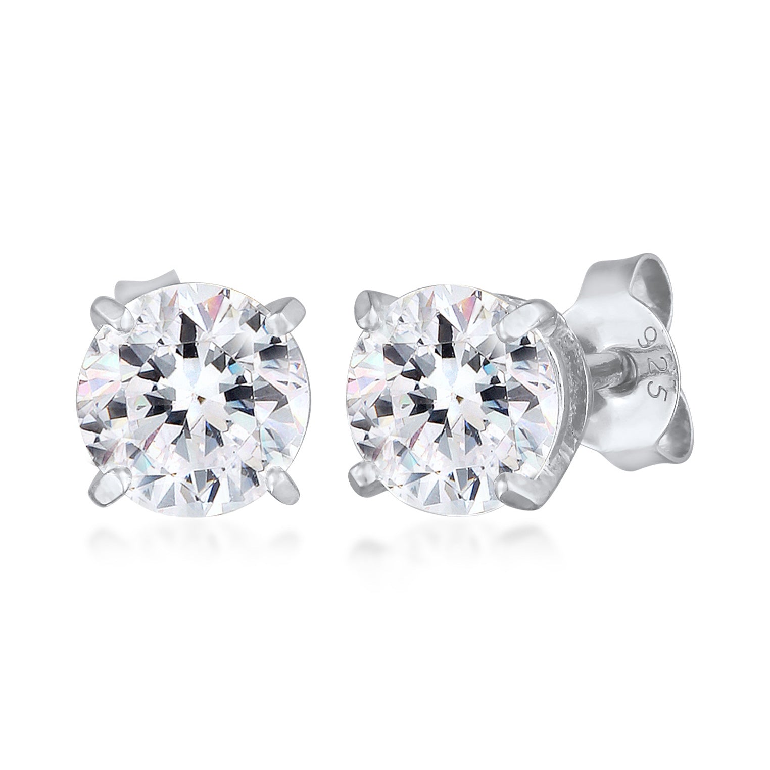 Silber - KUZZOI | Ohrstecker Basic | Kristall (Weiß) | 925er Sterling Silber