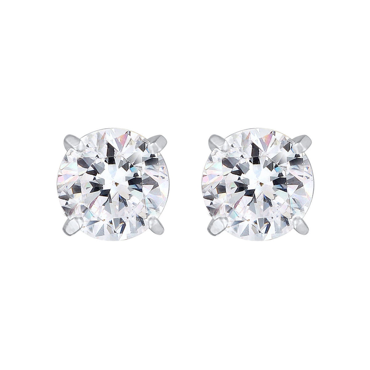 Silber - KUZZOI | Ohrstecker Basic | Kristall (Weiß) | 925er Sterling Silber