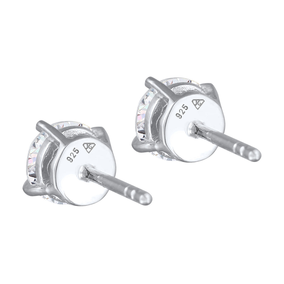 Silber - KUZZOI | Ohrstecker Basic | Kristall (Weiß) | 925er Sterling Silber