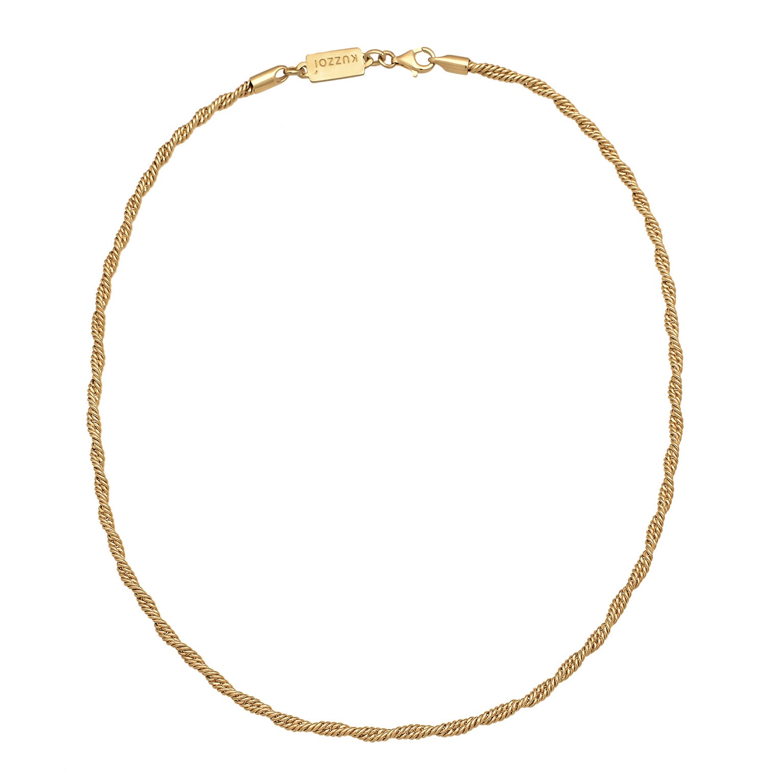 Gold - KUZZOI | Kordel-Halskette Twisted | 925er Sterling Silber vergoldet