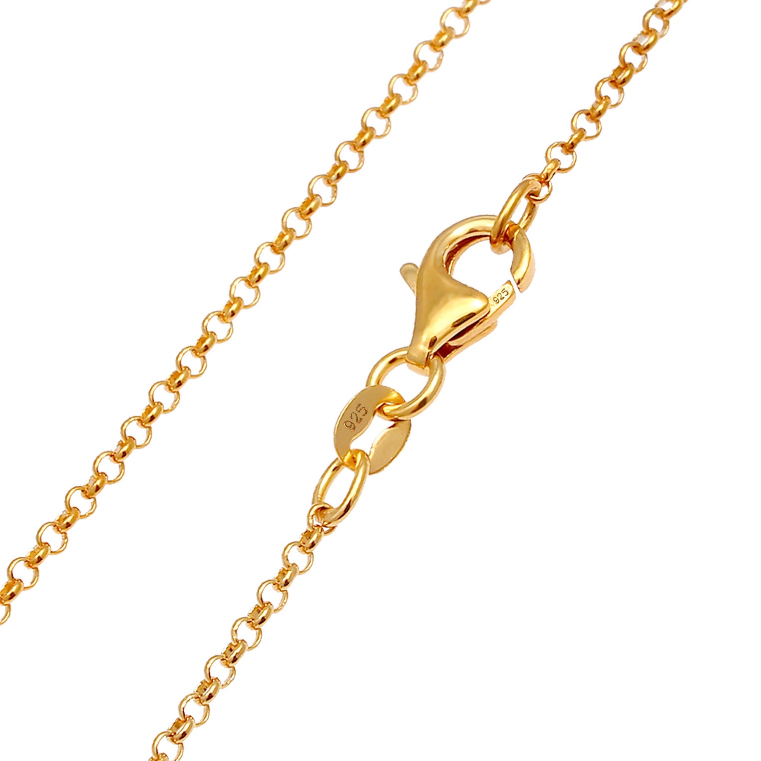 Gold - KUZZOI | Halskette Feder | Quarz (Braun) | 925er Sterling Silber
