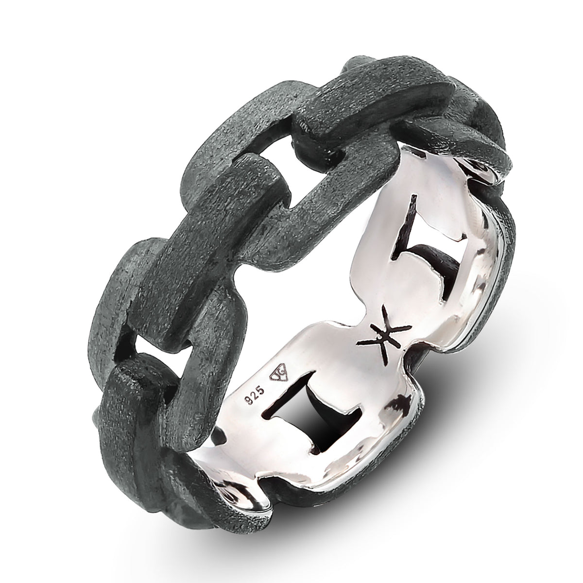 Schwarz - KUZZOI | Ring Chain | 925er Sterling Silber oxidiert