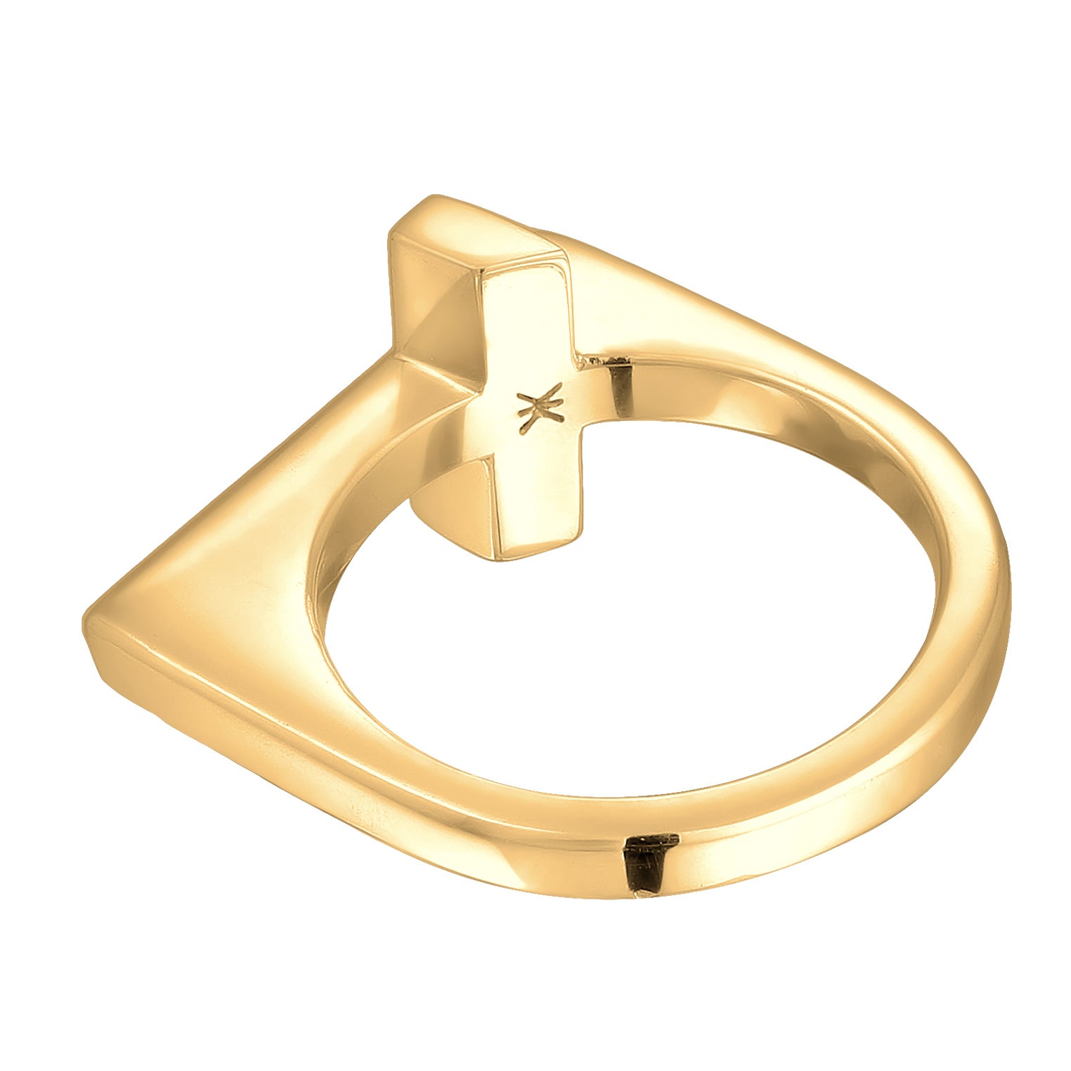 Gold - KUZZOI | Ring Kreuz Basic | 925er Sterling Silber vergoldet