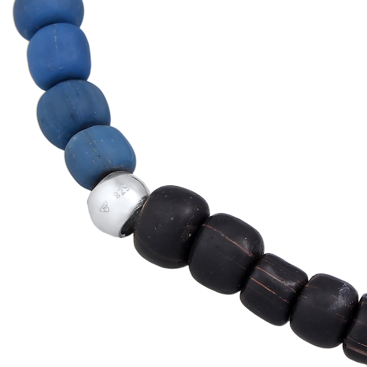 Dunkelblau - KUZZOI | Armband Beads | Glasperlen (Blau) | 925er Sterling Silber