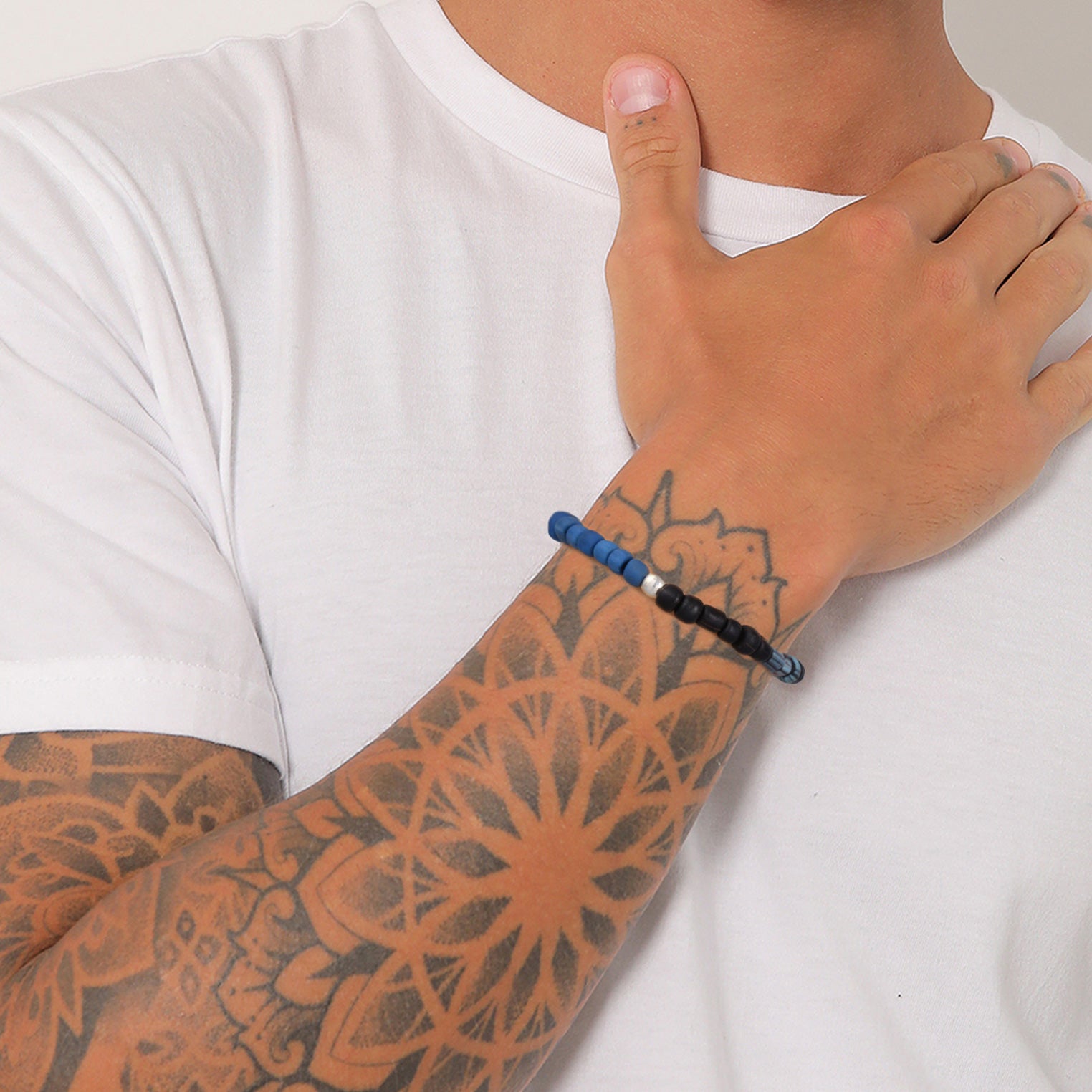 Dunkelblau - KUZZOI | Armband Beads | Glasperlen (Blau) | 925er Sterling Silber