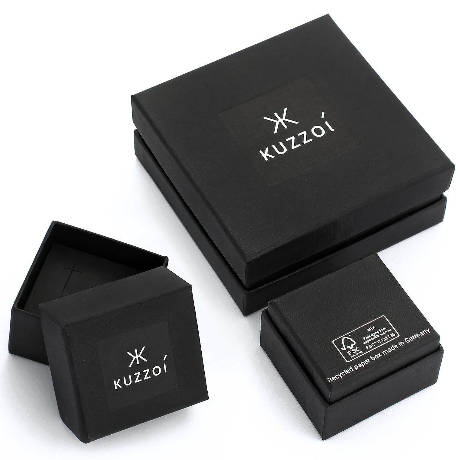 Gold - KUZZOI | Manschettenköpfe Set Elegant | 925er Sterling Silber vergoldet