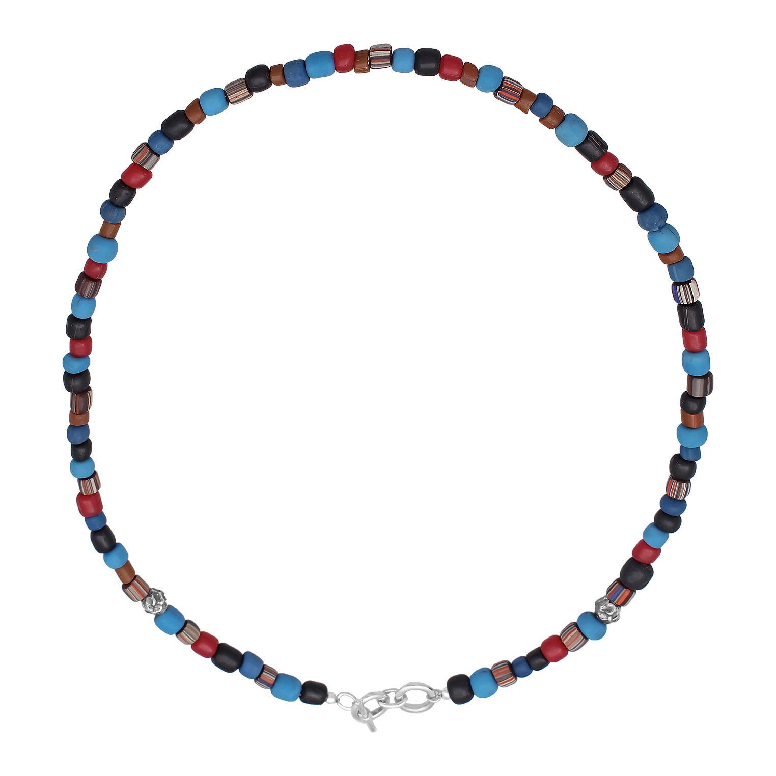 Blau - KUZZOI | Halskette Beads T-Bone | 925er Sterling Silber