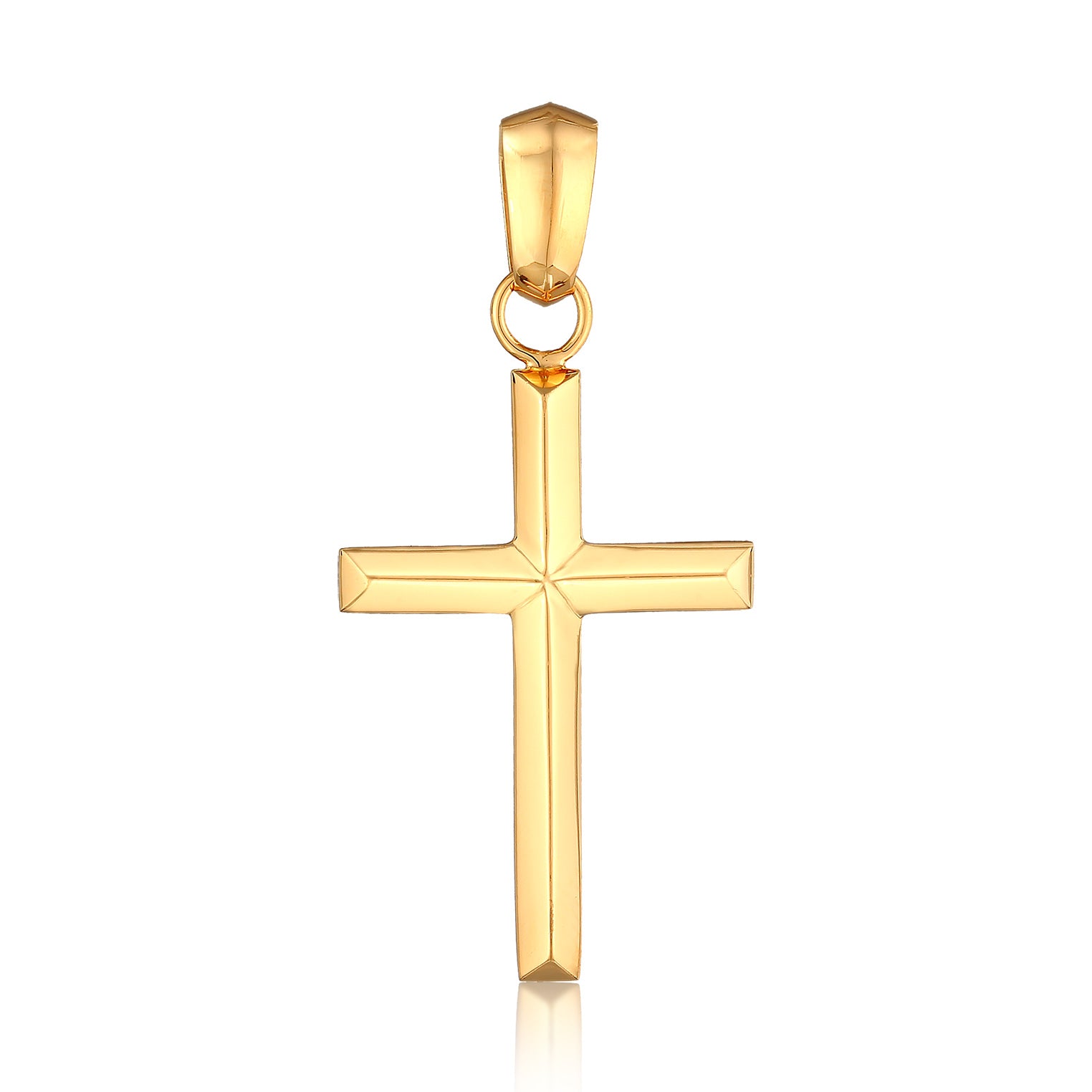 Gold - KUZZOI | Anhänger Kreuz | 925er Sterling Silber vergoldet