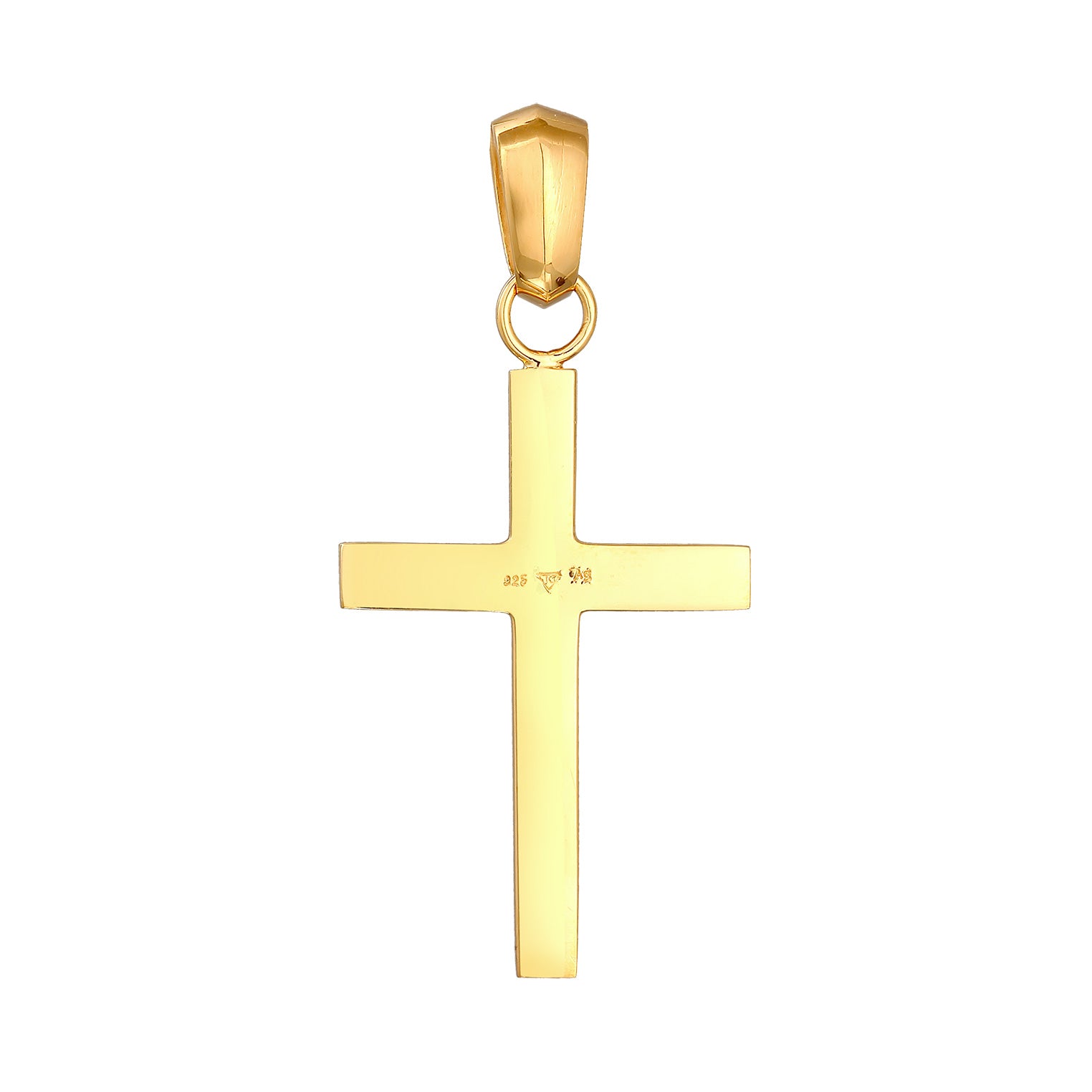 Gold - KUZZOI | Anhänger Kreuz | 925er Sterling Silber vergoldet