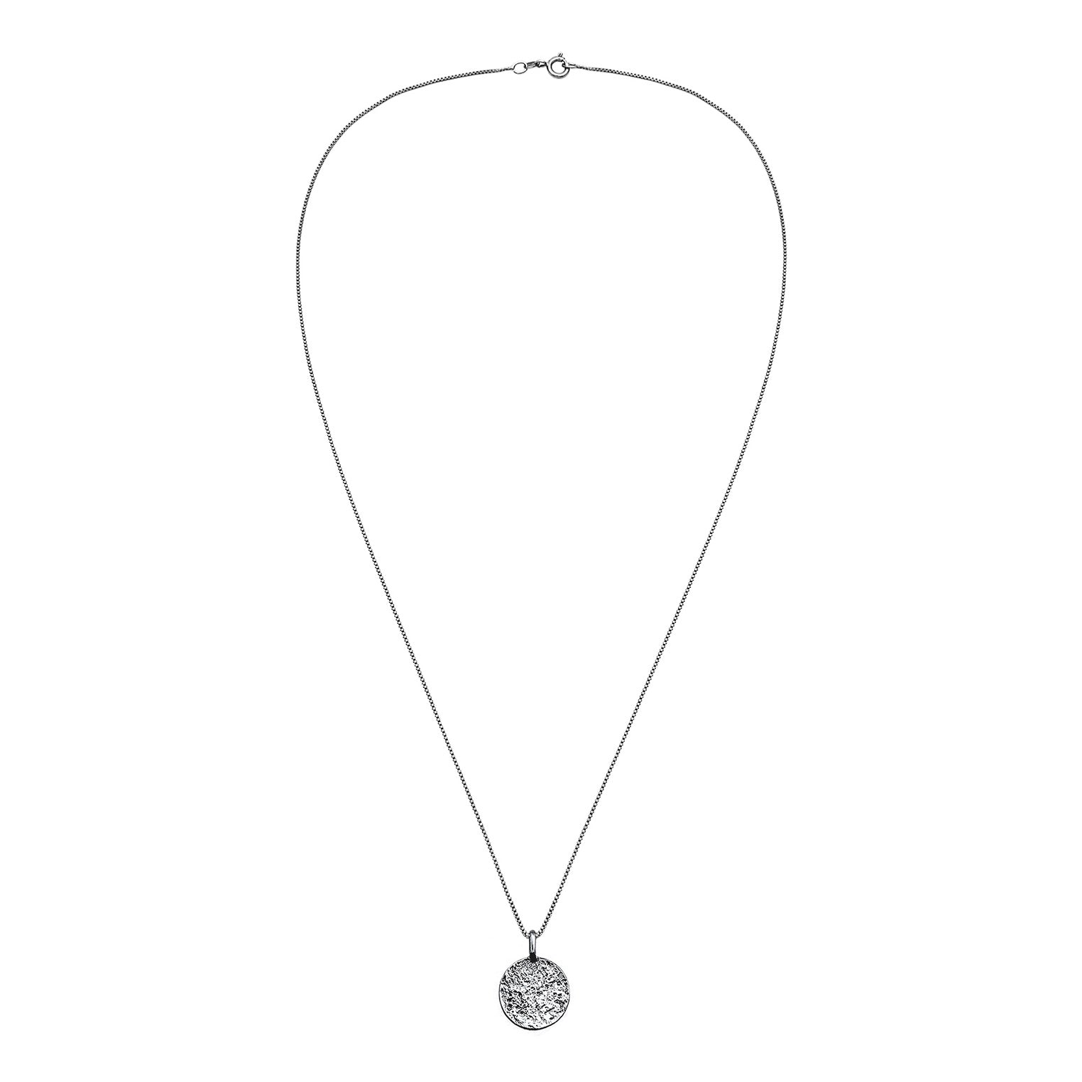 Schwarz - KUZZOI | Halskette Plättchen Organic | 925er Sterling Silber oxidiert