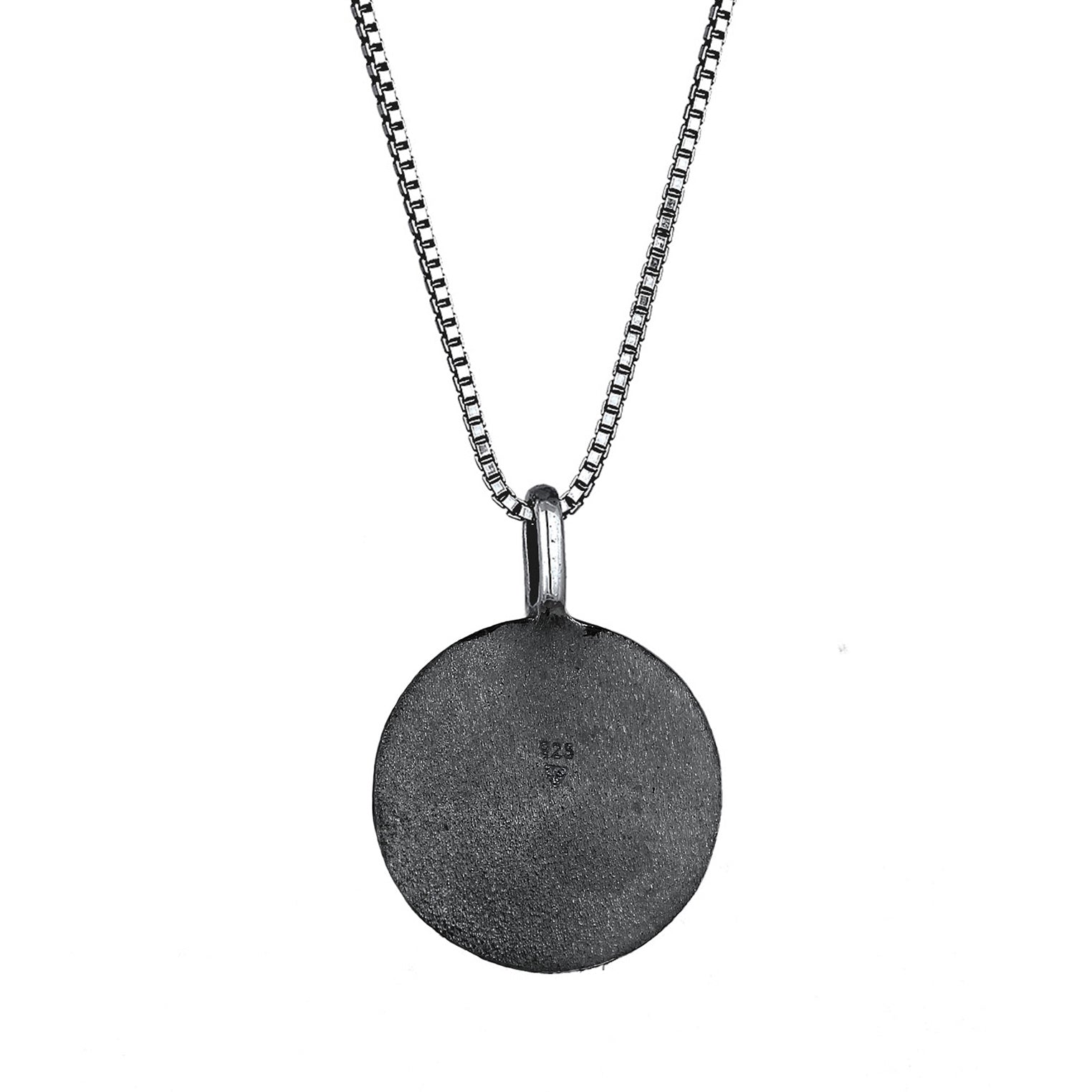 Schwarz - KUZZOI | Halskette Plättchen Organic | 925er Sterling Silber oxidiert
