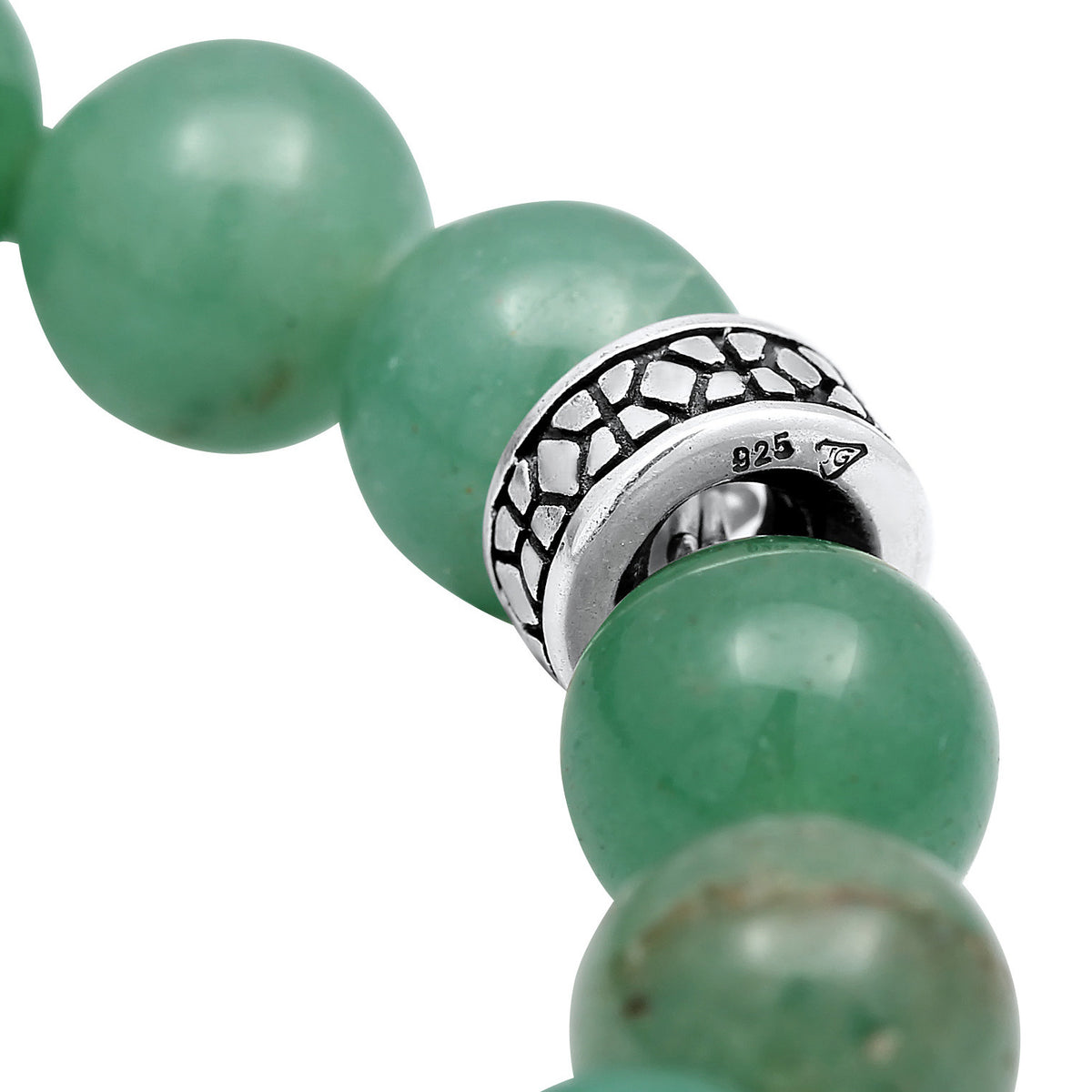 Hellgrün - KUZZOI | Armband Beads | Aventurin (Grün) | 925er Sterling Silber
