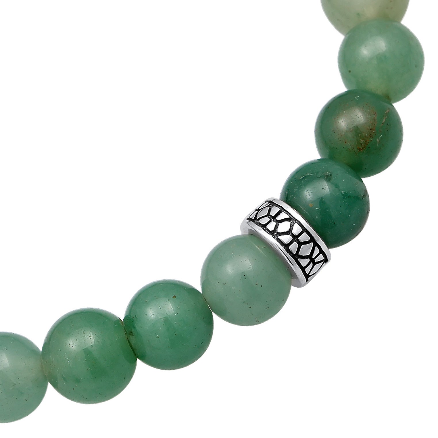 Hellgrün - KUZZOI | Armband Beads | Aventurin (Grün) | 925er Sterling Silber