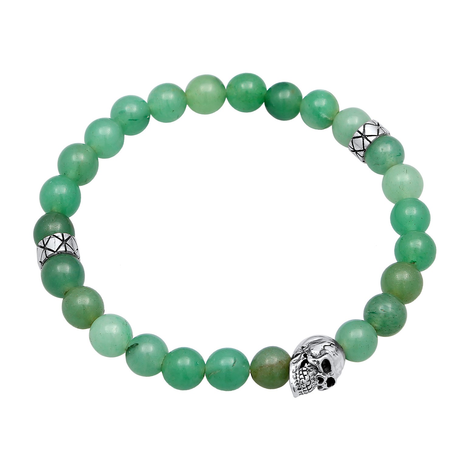 Armband Totenkopf Beads Aventurin (Grün) | Kuzzoi –