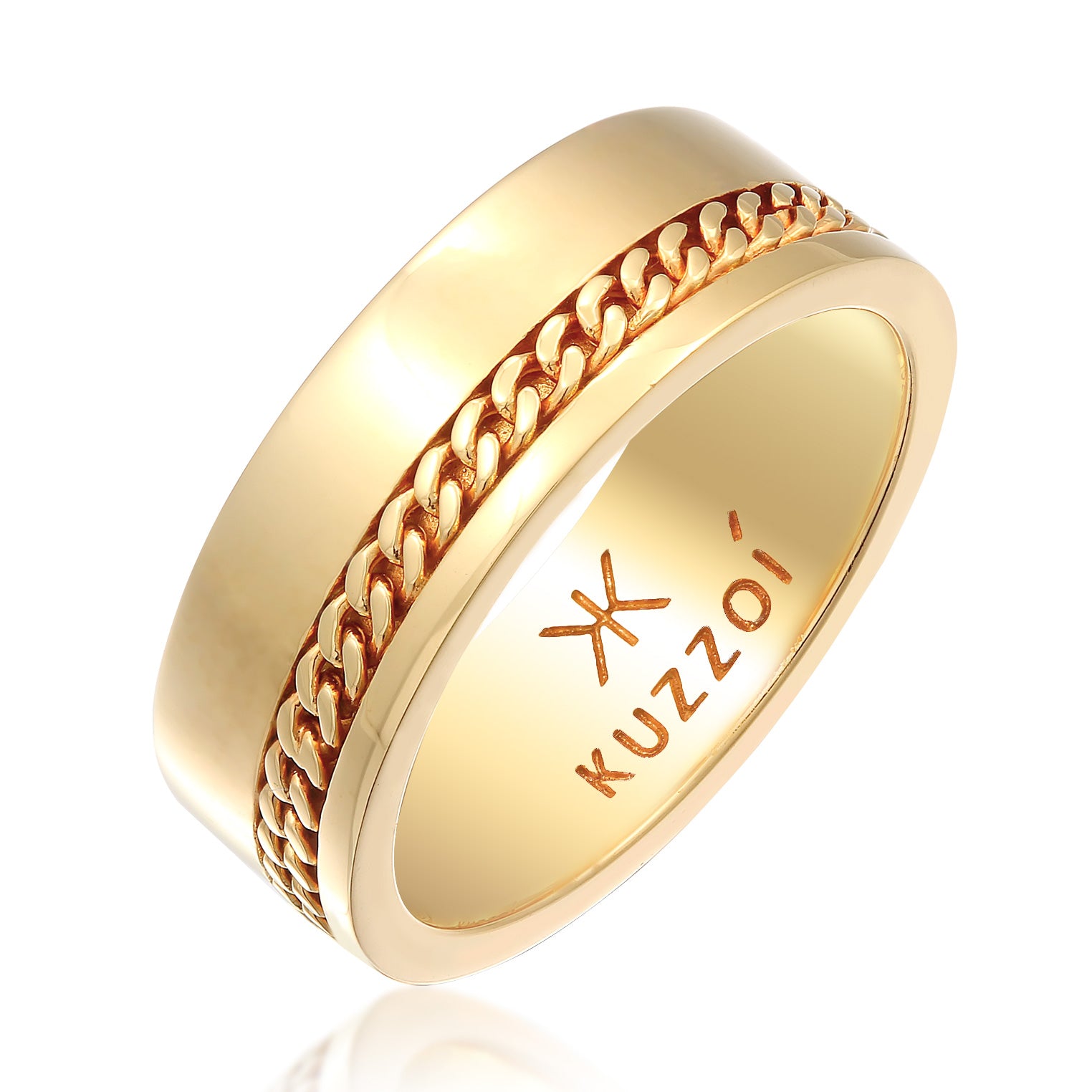 Gold - KUZZOI | Bandring Chain | 925er Sterling Silber vergoldet