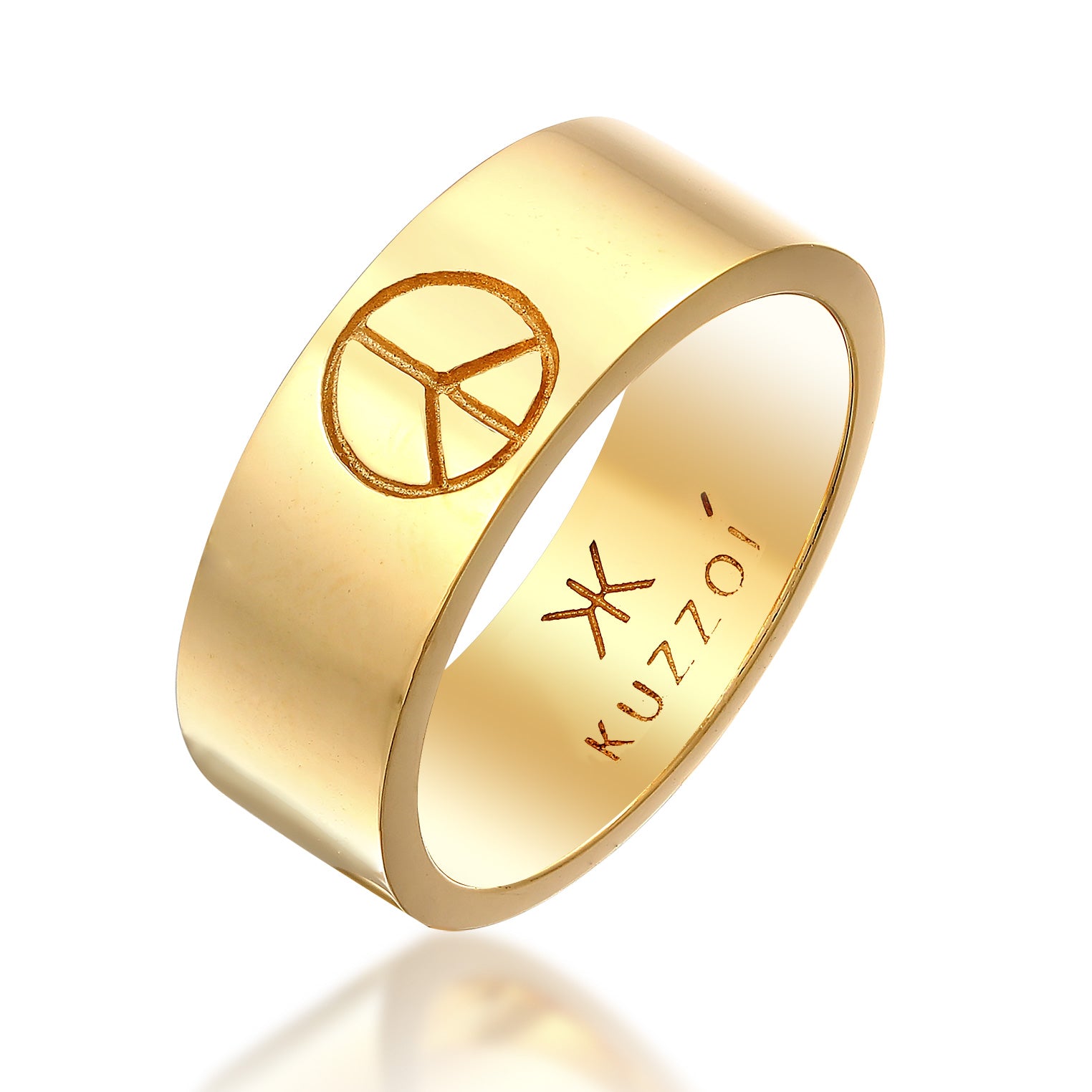 Gold - KUZZOI | Bandring Peace | 925er Sterling Silber vergoldet