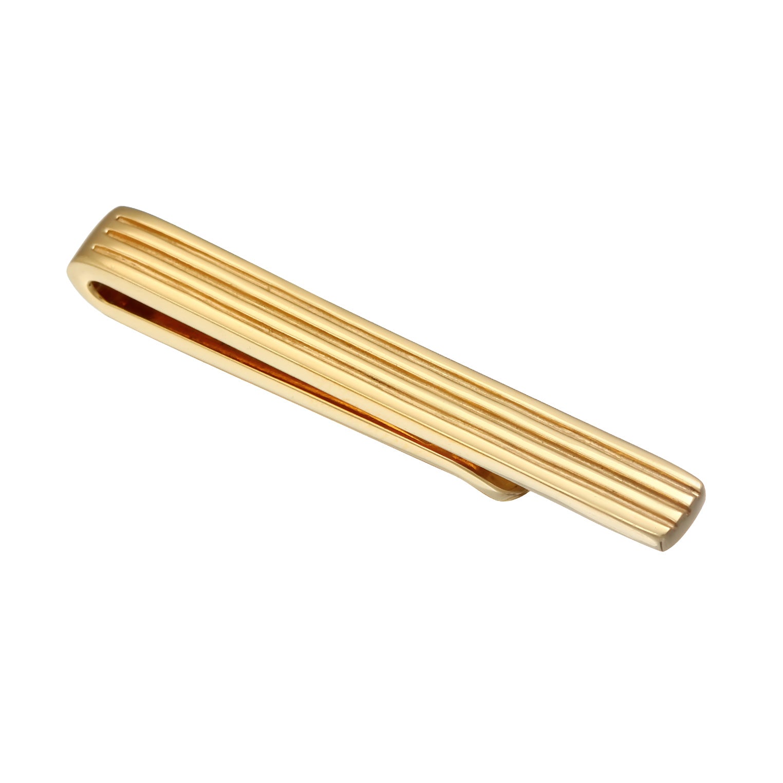 Gold - KUZZOI | Krawattennadel Rillen Design | 925 Sterling Silber vergoldet