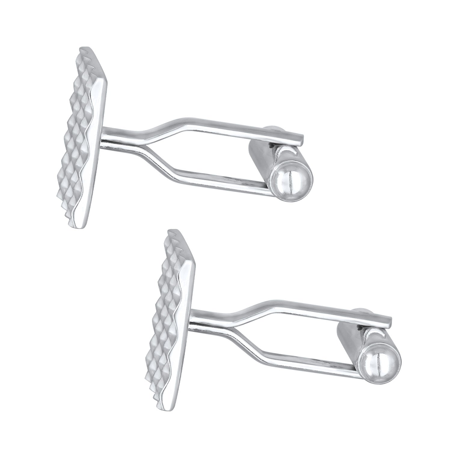 Silber - KUZZOI | Manschettenknopf Pyramiden Design | 925er Sterling Silber