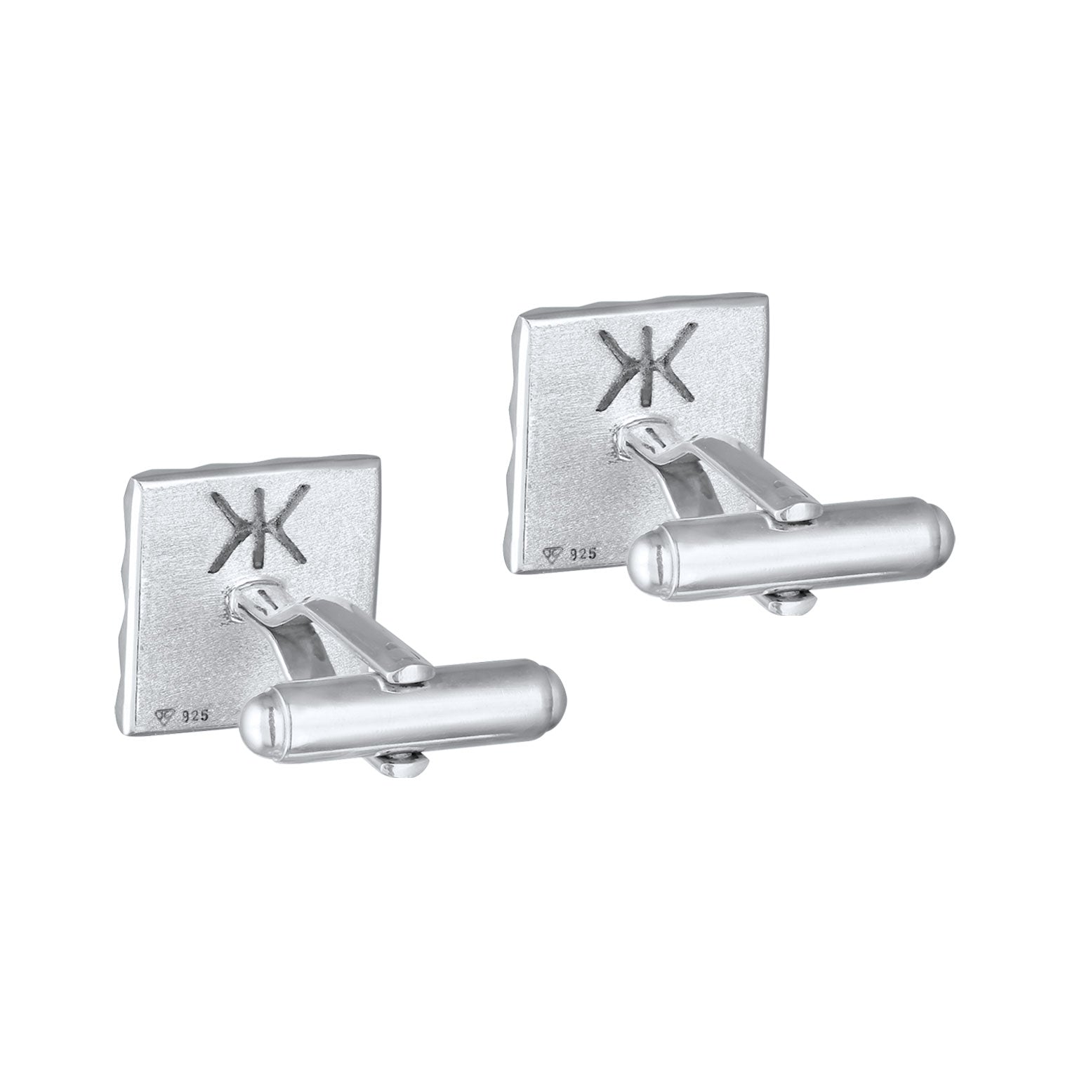 Silber - KUZZOI | Manschettenknopf Pyramiden Design | 925er Sterling Silber