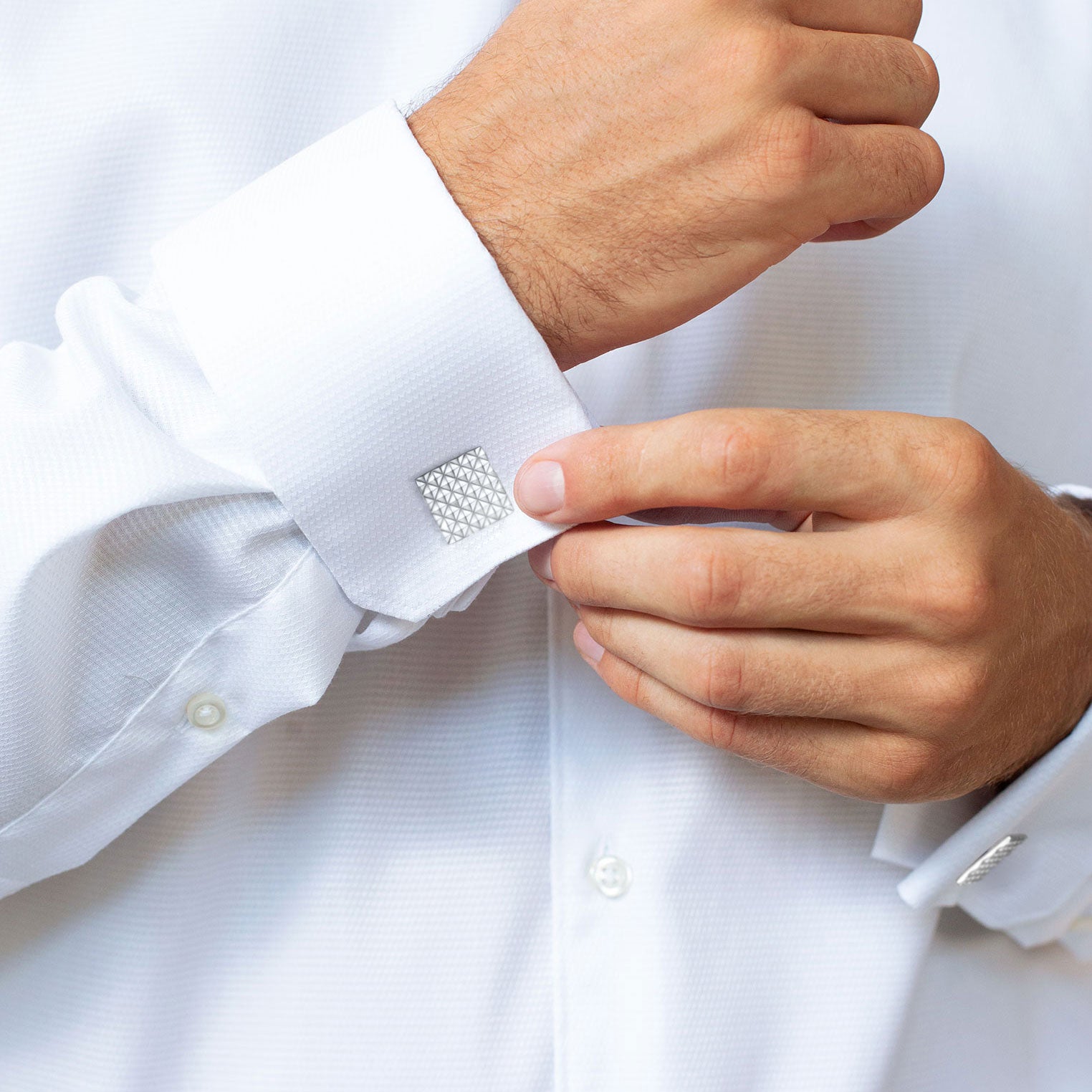 Silber - KUZZOI | Manschettenknopf Pyramiden Design | 925er Sterling Silber