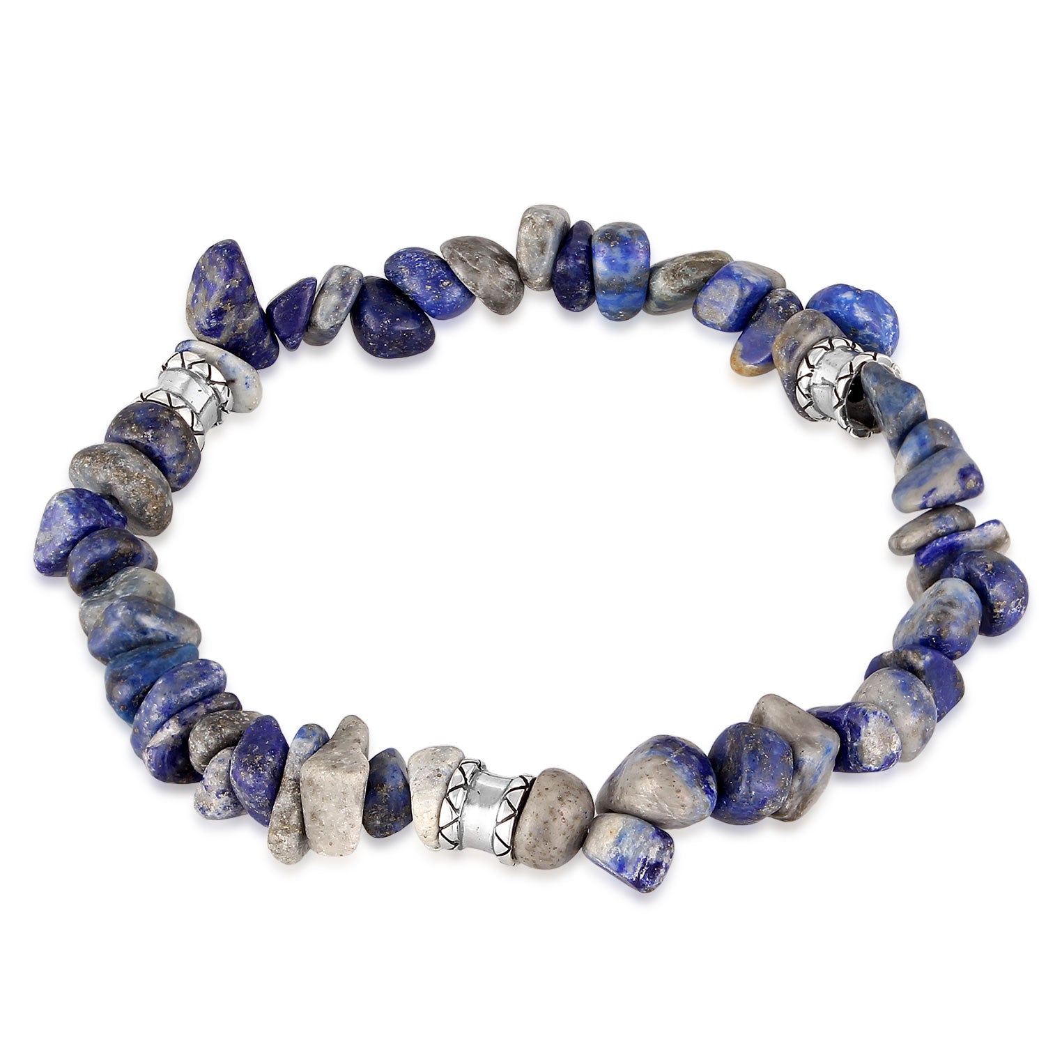 Kuzzoi Armband Beads Vintage | Lapiz Lazuli Steine (Blau)