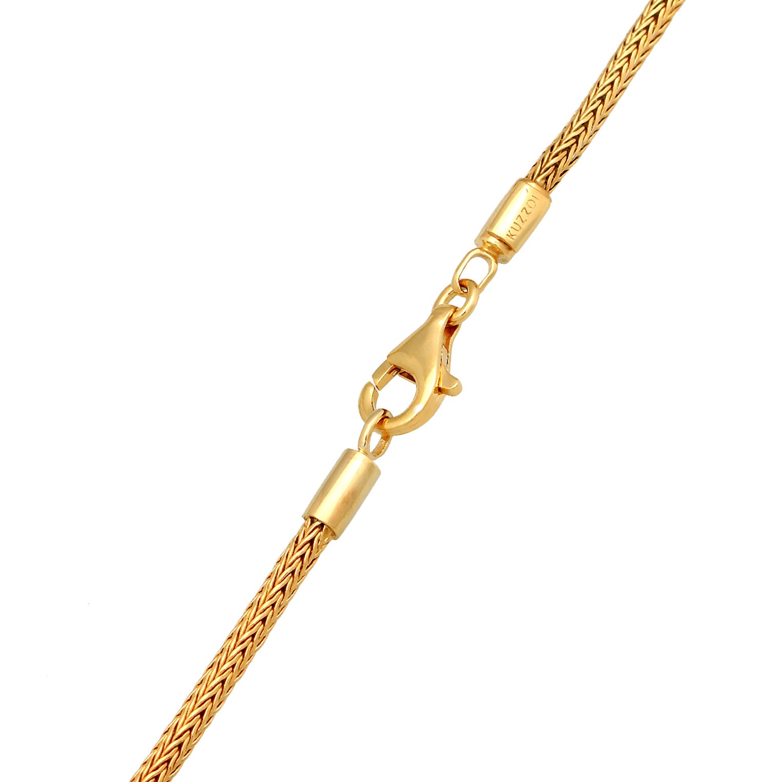 Gold - KUZZOI | Schlangen-Halskette Kreuz | 925er Sterling Silber vergoldet