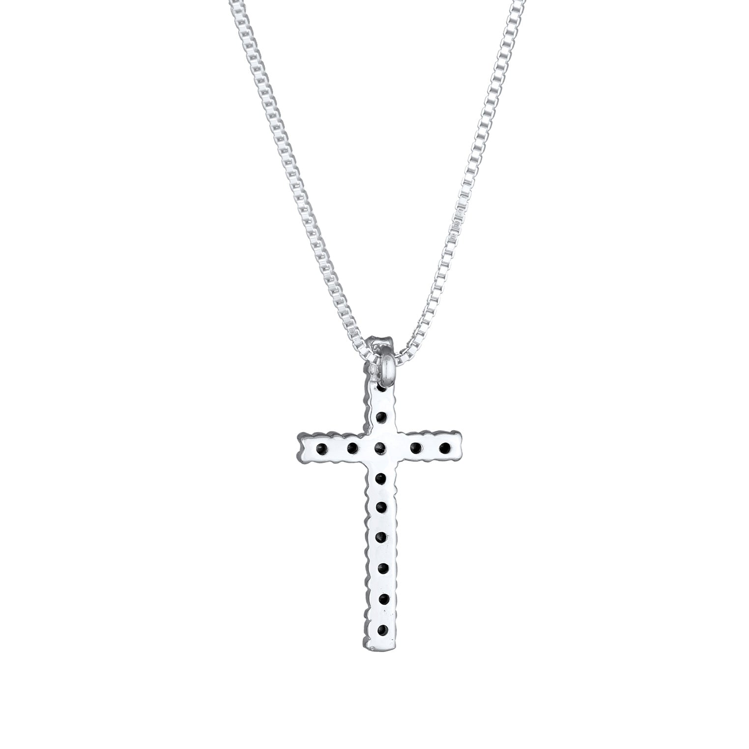 Silber - KUZZOI | Halskette Kreuz | Kristalle (Weiß) | 925er Sterling Silber