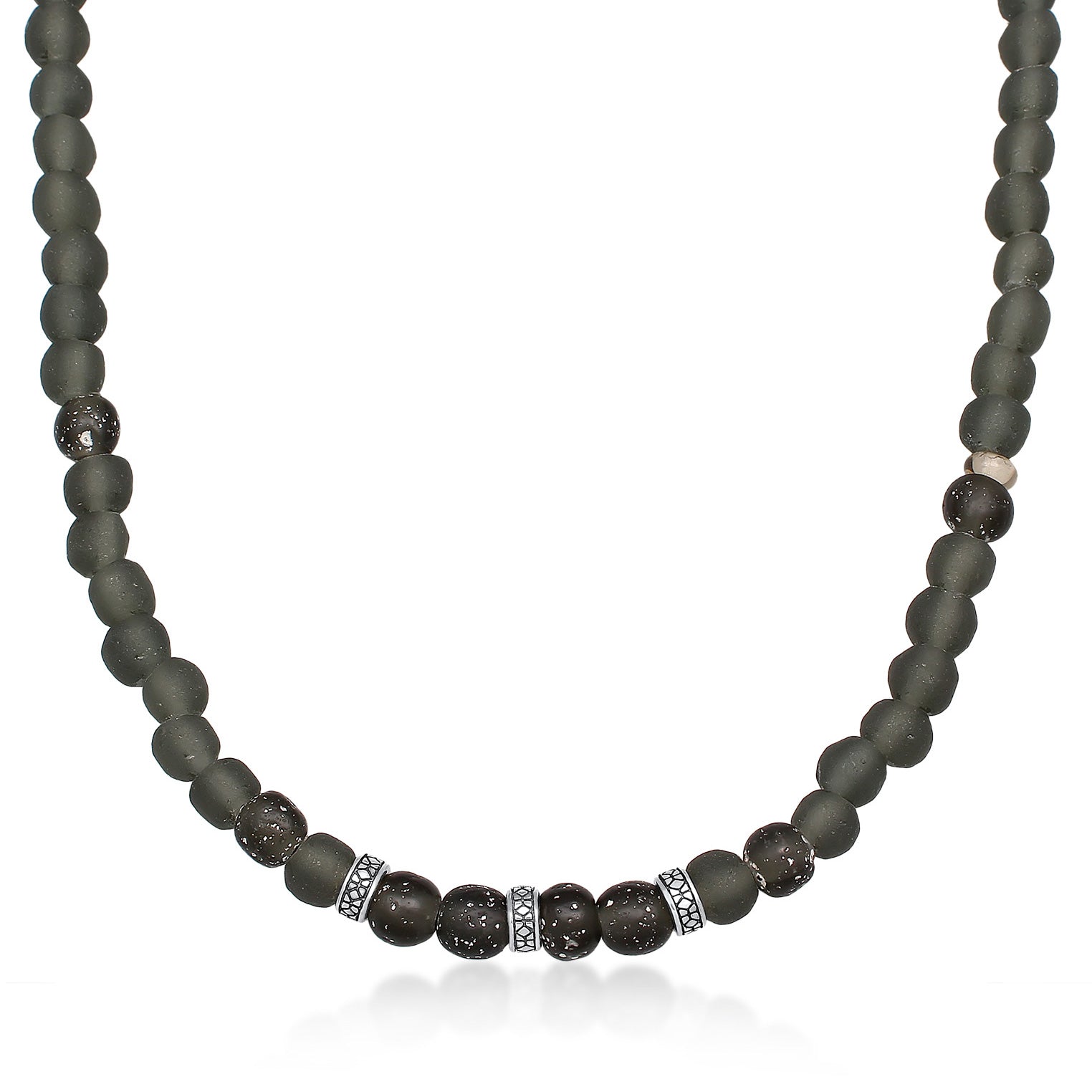 Schwarz - KUZZOI | Halskette Beads Vintage | 925er Sterling Silber