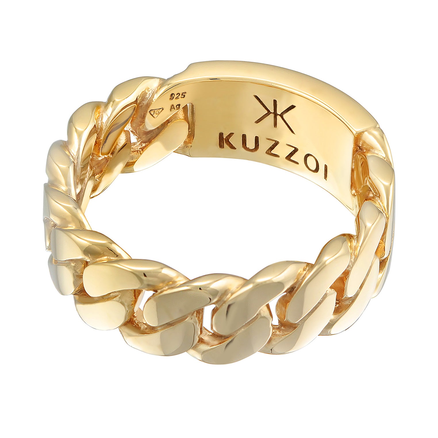 Gold - KUZZOI | Siegelring Glieder | 925er Sterling Silber vergoldet