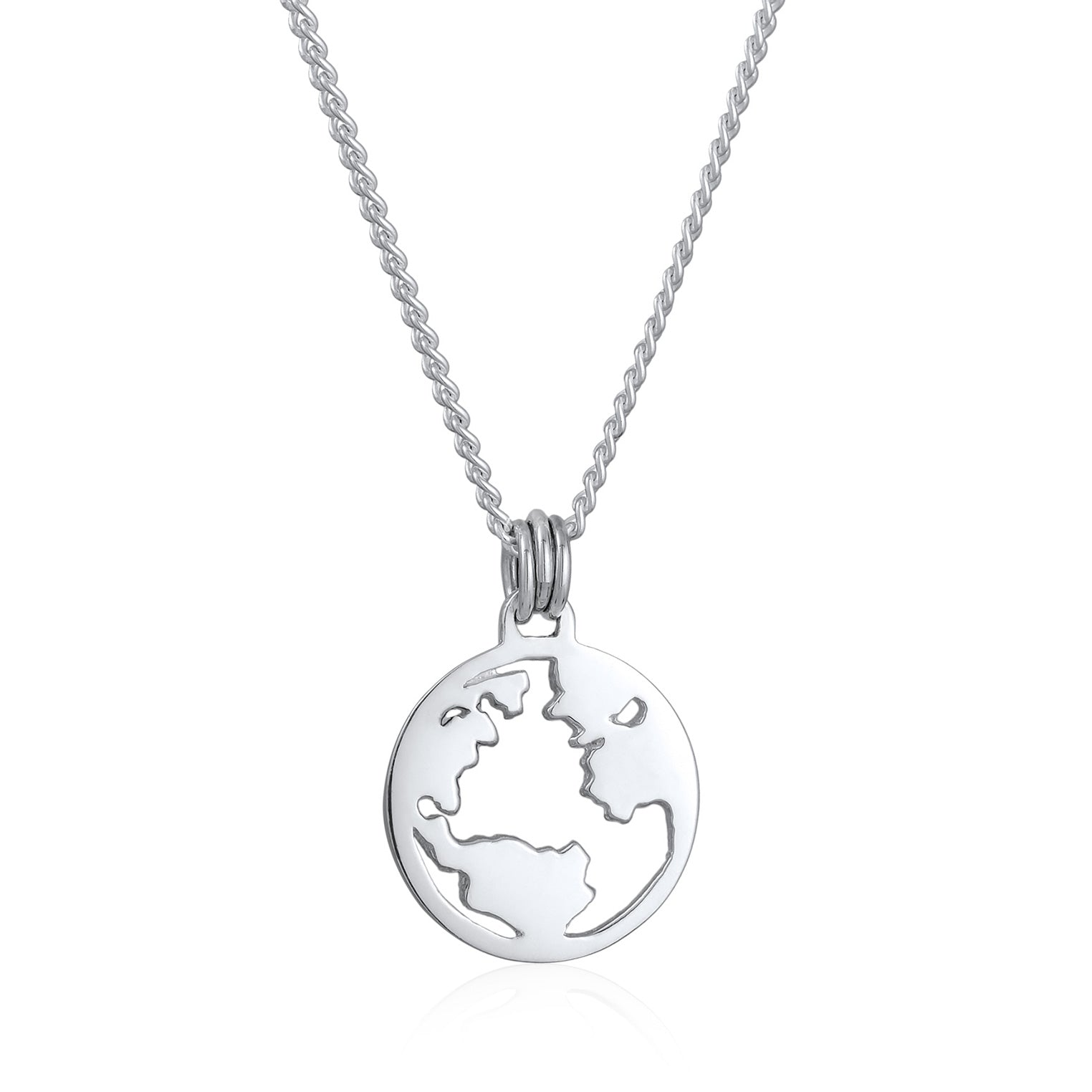 Silber - KUZZOI | Halskette Weltkugel | 925er Sterling Silber