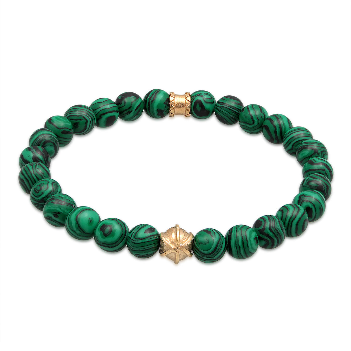 Gold - KUZZOI | Armband | Malachit (synth.) | 925er Sterling Silber Vergoldet