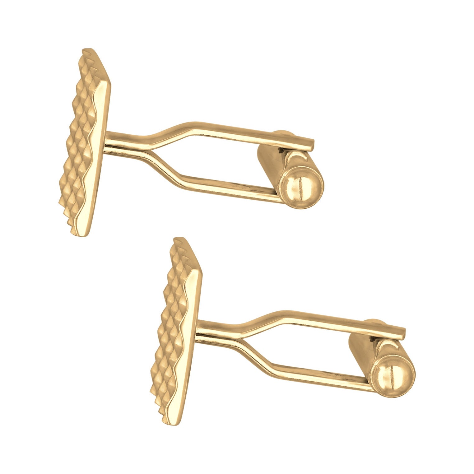 Gold - KUZZOI | Manschettenknopf Pyramiden Design | 925er Sterling Silber Vergoldet