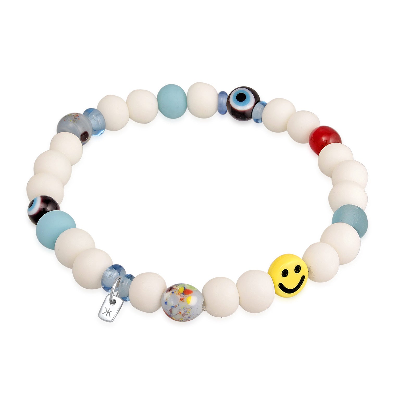 Kuzzoi Armband mit Smiling Face | Harzperlen