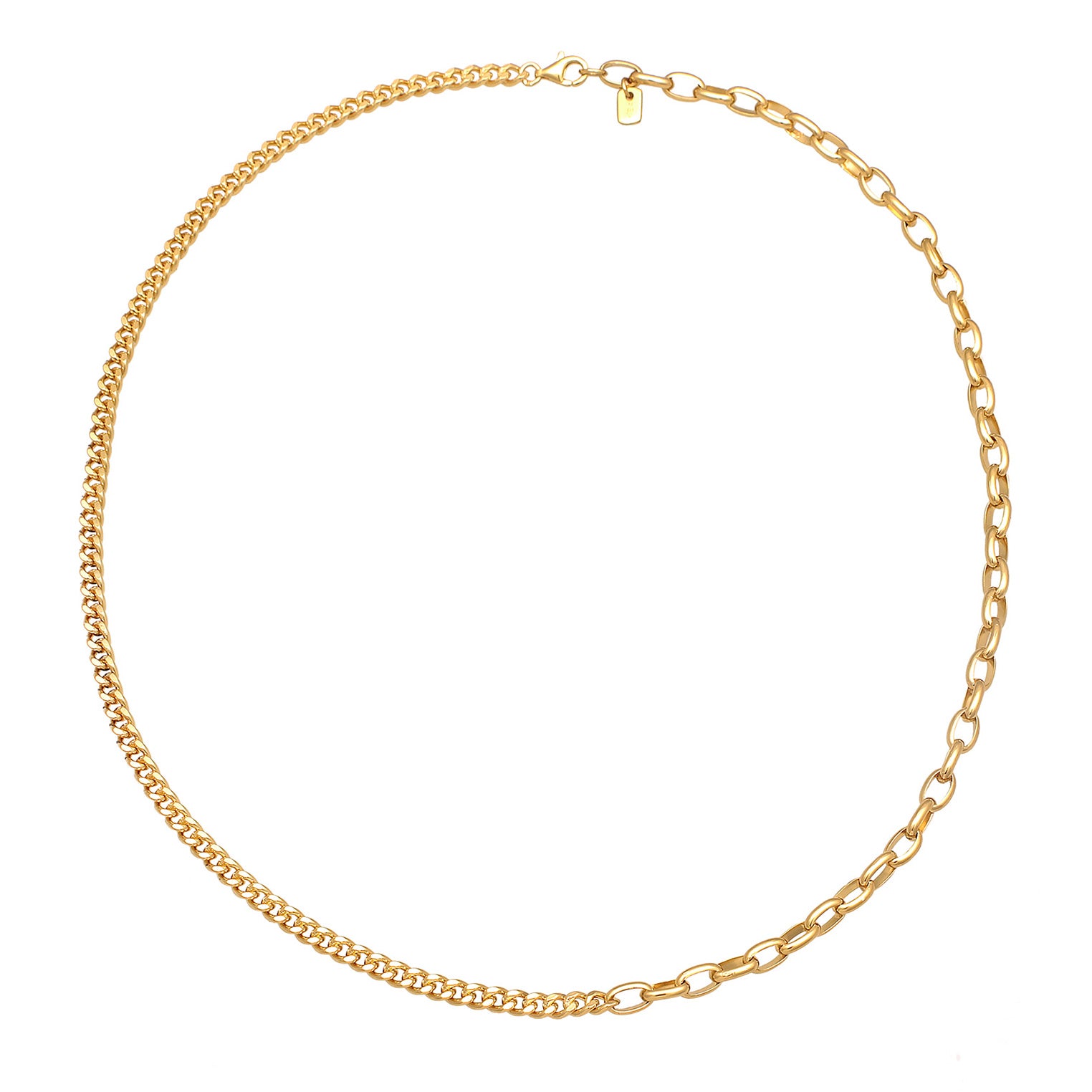 Gold - KUZZOI | Glieder-Halskette Basic | 925er Sterling Silber Vergoldet