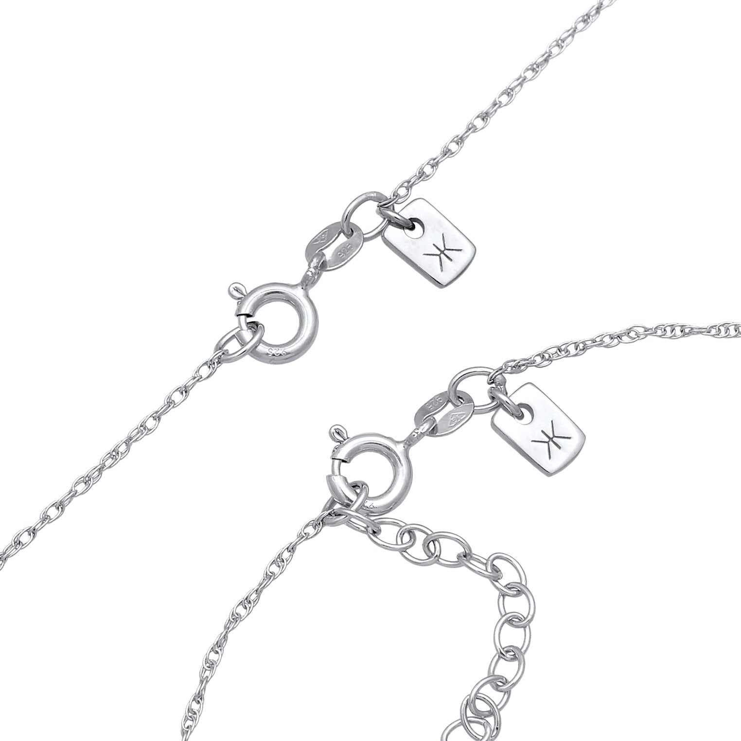 Silber - KUZZOI | Glieder-Schmuckset Basic | 925er Sterling Silber