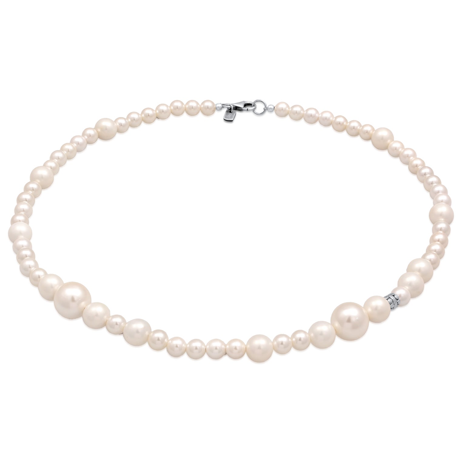 Weiß - KUZZOI | Halskette Beads | Muschelkernperlen | 925er Sterling Silber