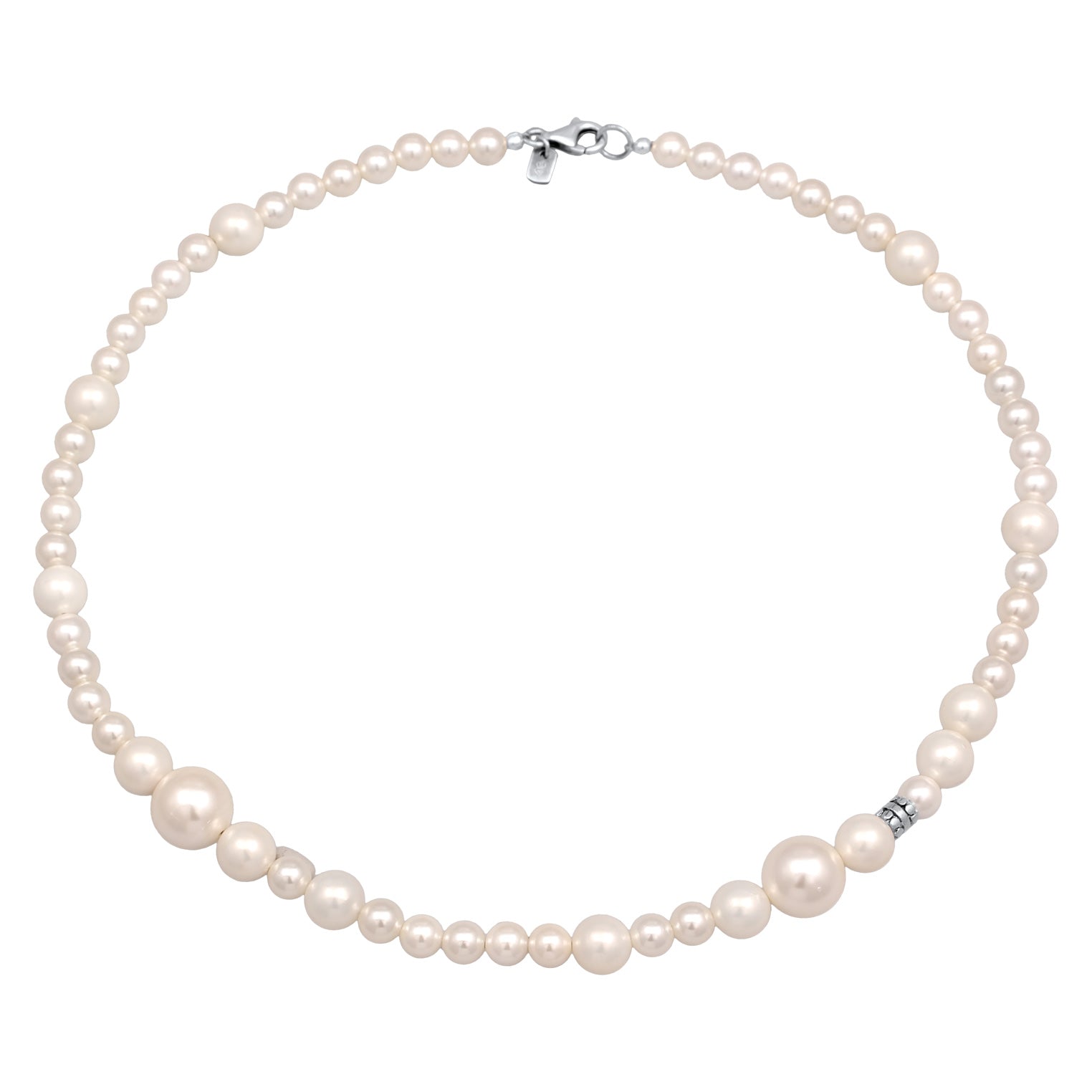 Weiß - KUZZOI | Halskette Beads | Muschelkernperlen | 925er Sterling Silber