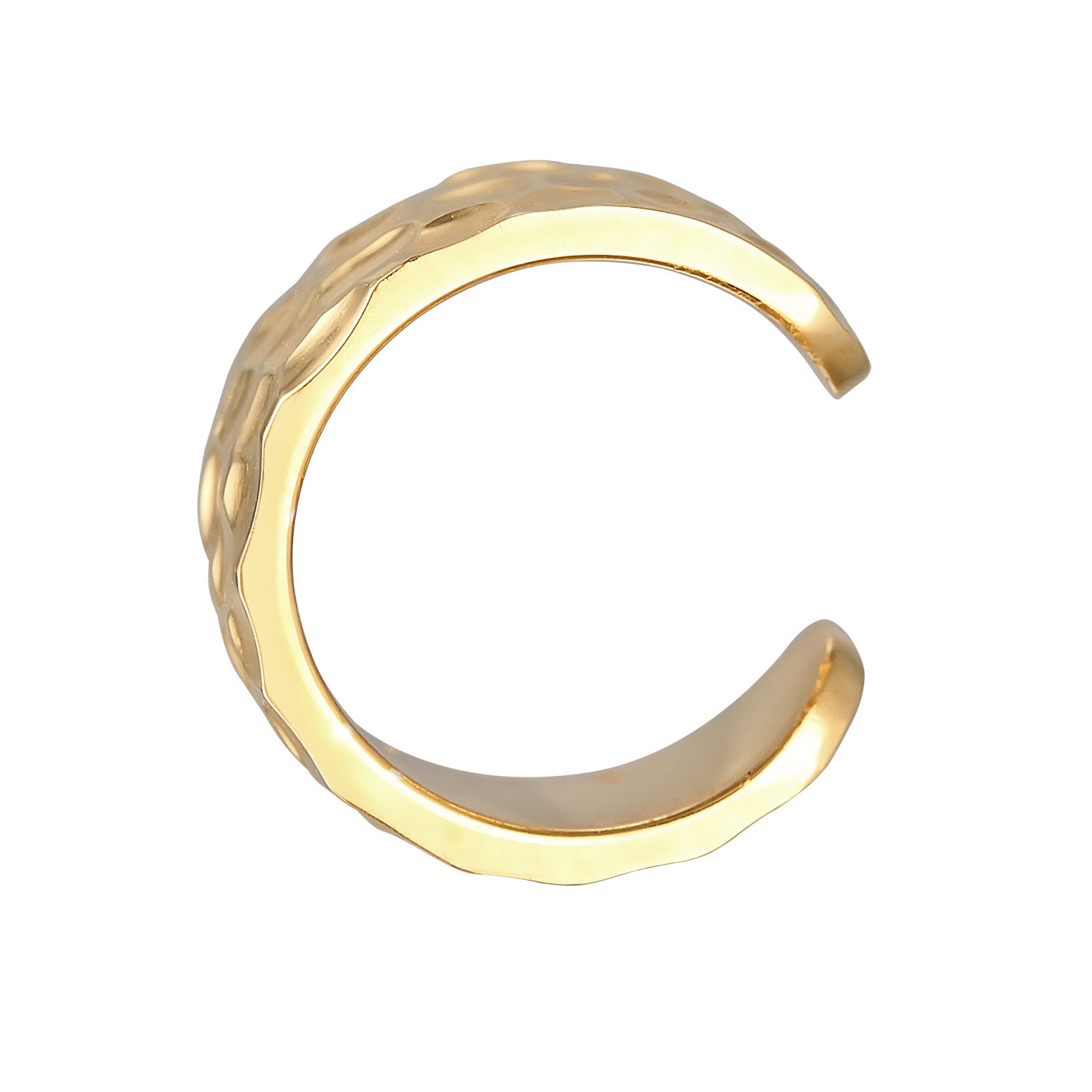 Gold - KUZZOI | Earcuff Strukturiert | 925er Sterling Silber Vergoldet