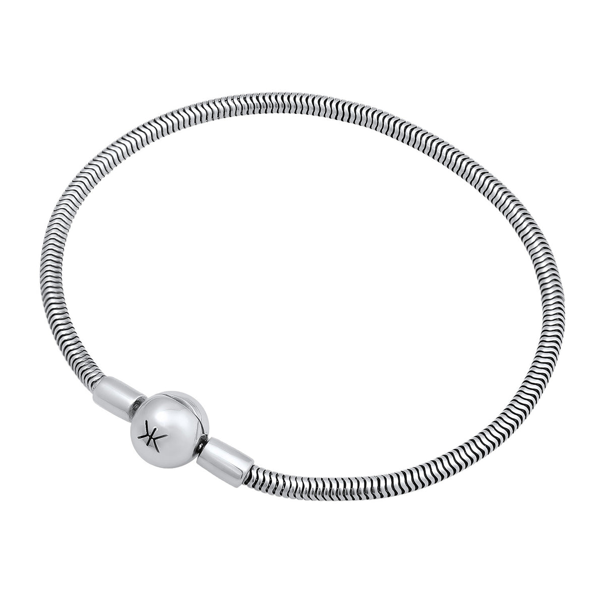 Silber - KUZZOI | Schlangen-Armband Basic | 925er Sterling Silber
