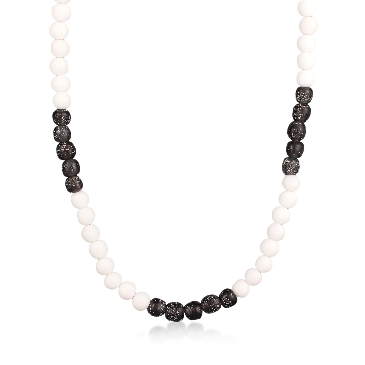 Weiß - KUZZOI | Recycelte Glas Schwarz Weis Perlen Beads 925 Silber