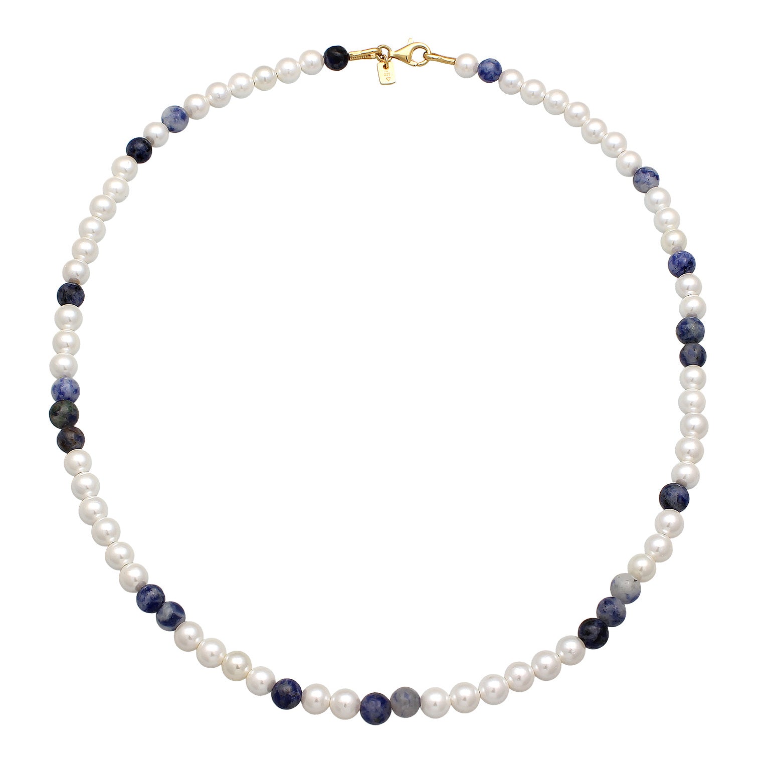 Weiß - KUZZOI | Halskette Beads | Achat, Muschelkernperlen | 925er Sterling Silber