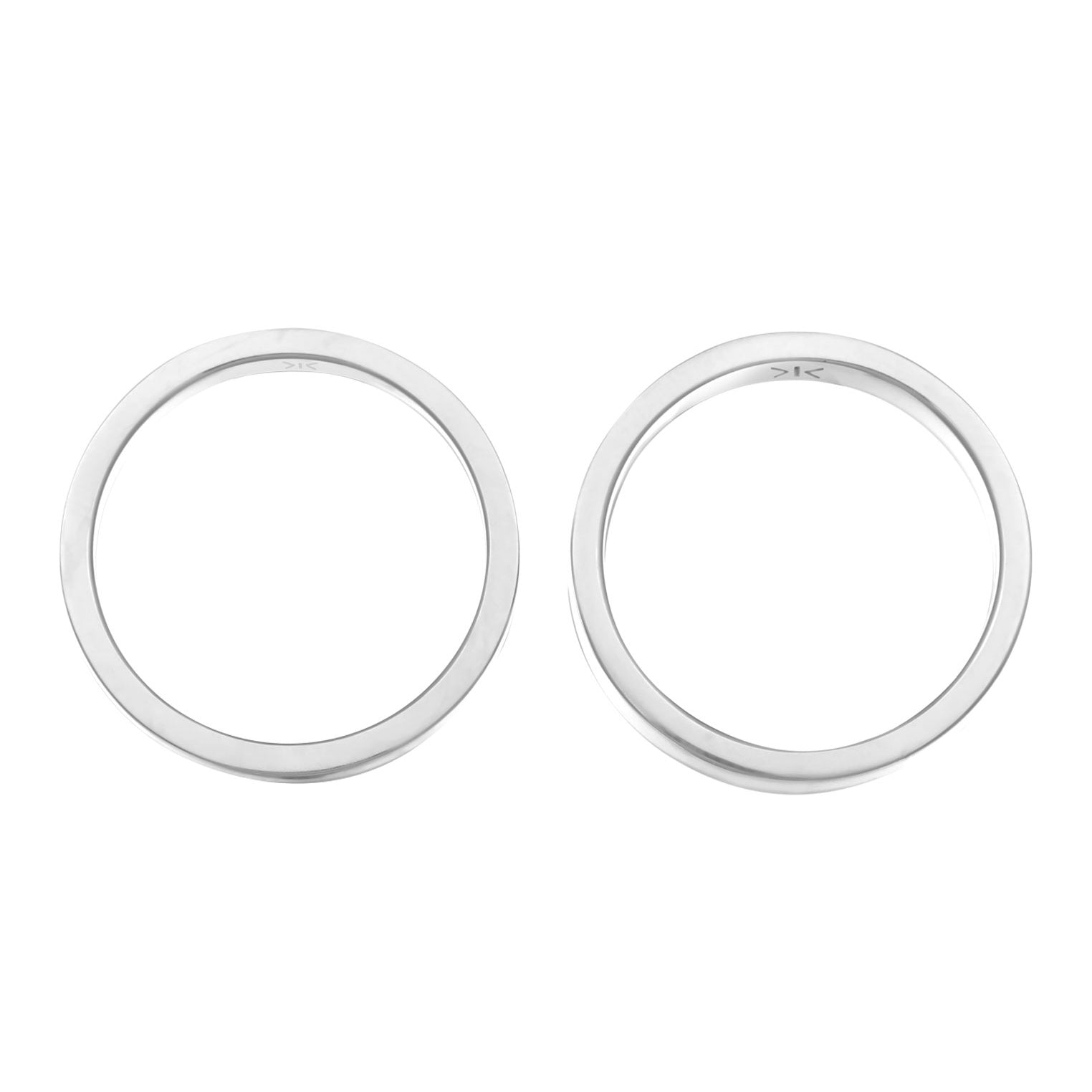 Silber - KUZZOI | Bandring 2er Set | 925 Sterling Silber