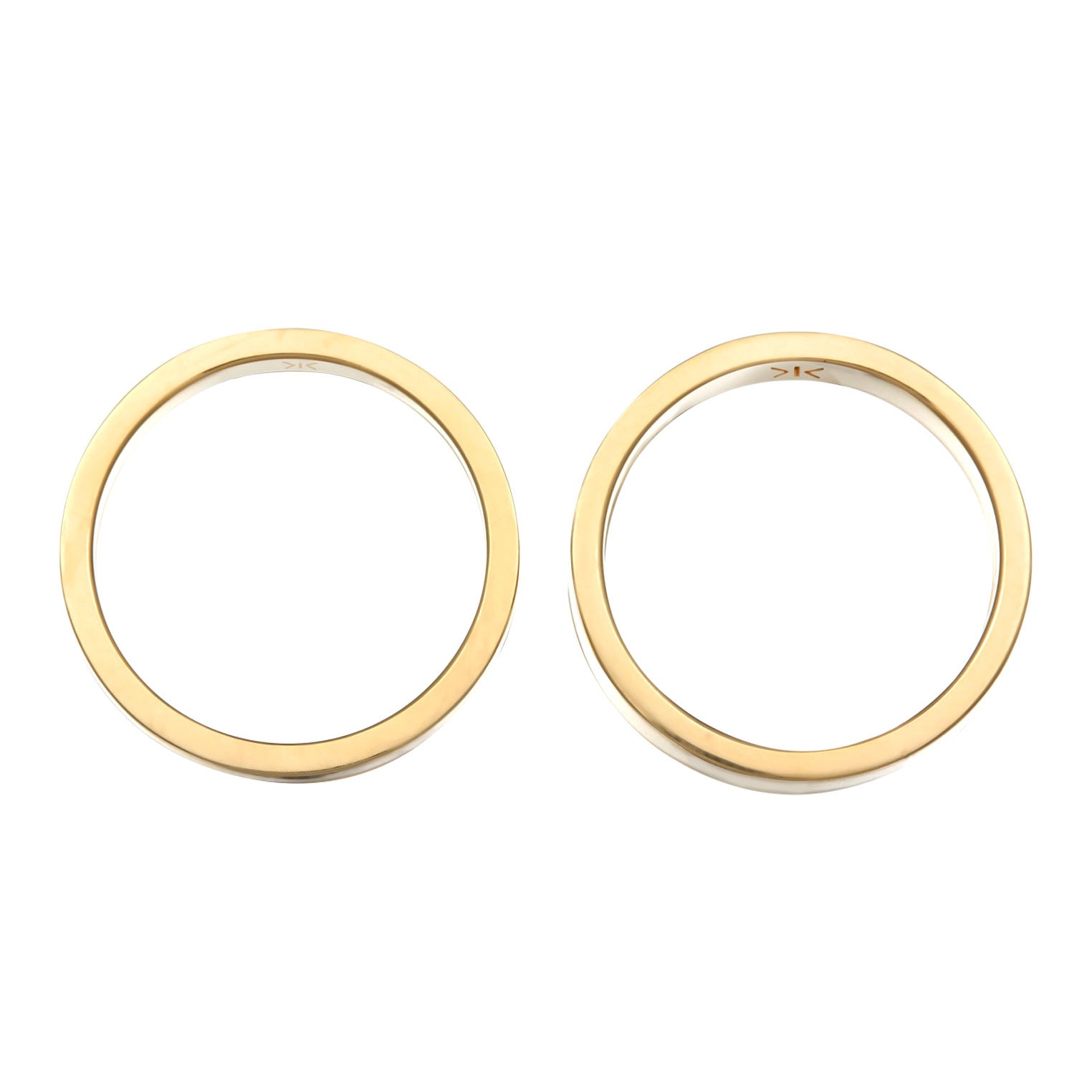 Gold - KUZZOI | Bandring 2er Set | 925 Sterling Silber vergoldet