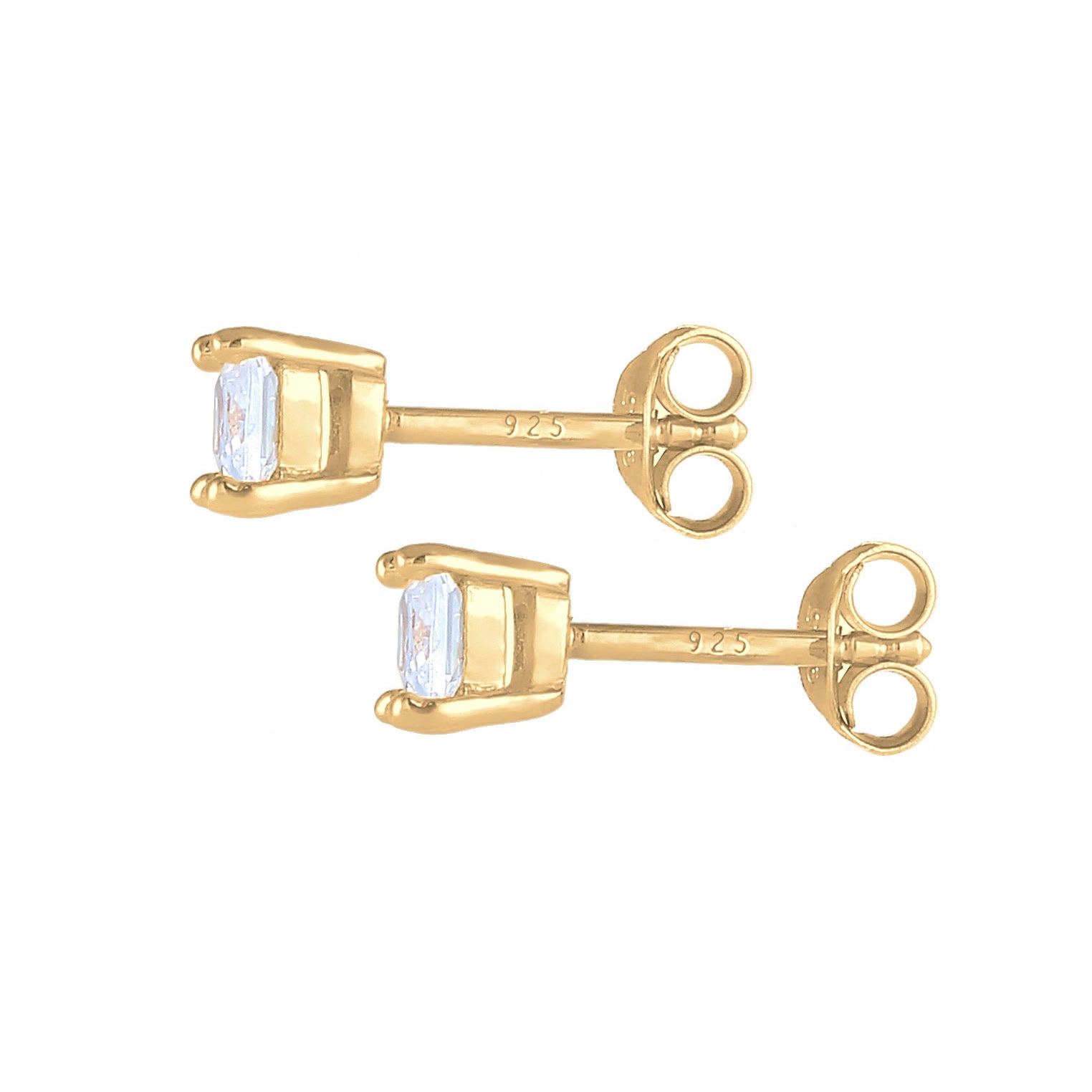 Gold - KUZZOI | Ohrstecker Quadrat | Zirkonia (Weiß) | 925 Sterling Silber vergoldet