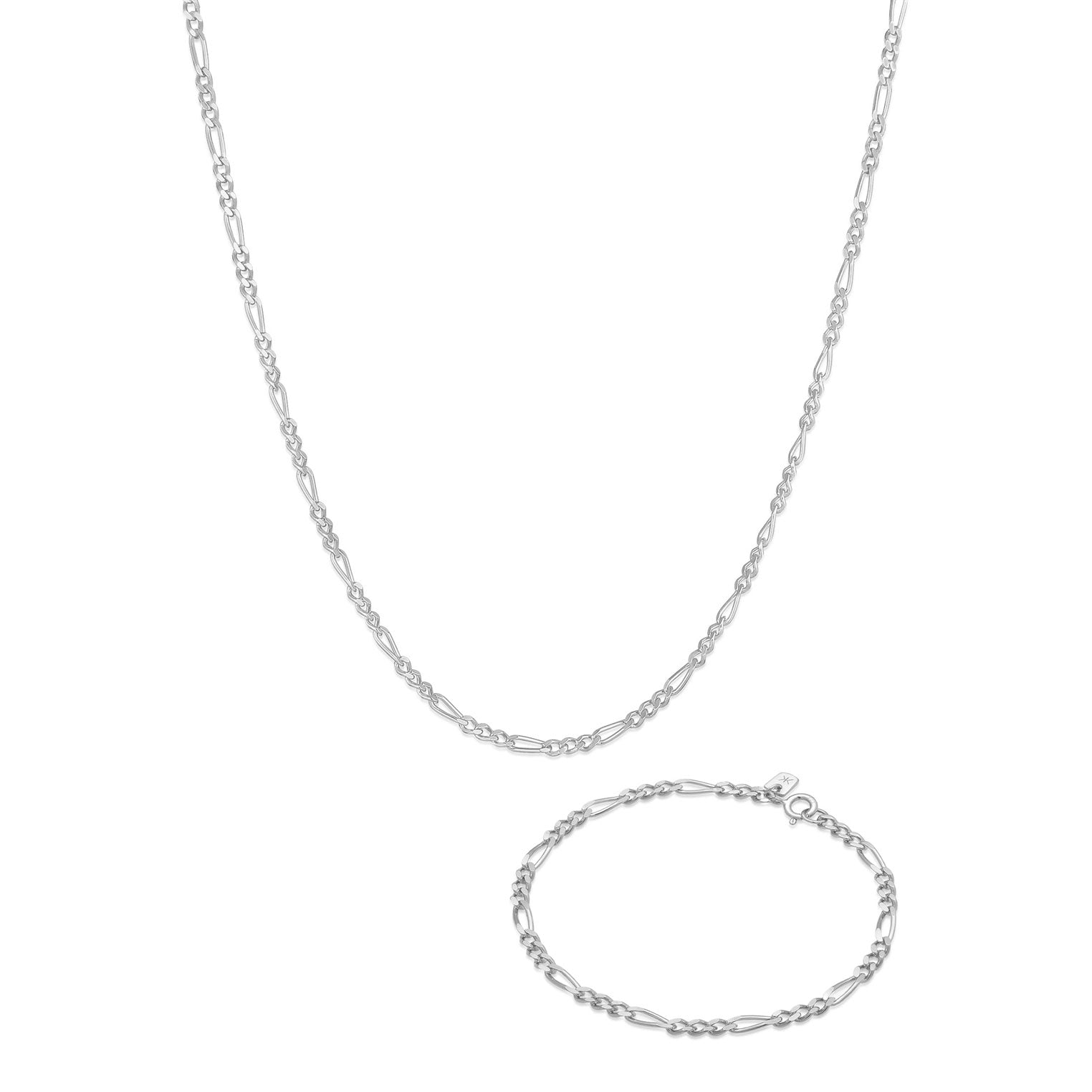 Silber - KUZZOI | Schmuckset | Figaro | 925 Sterling Silber