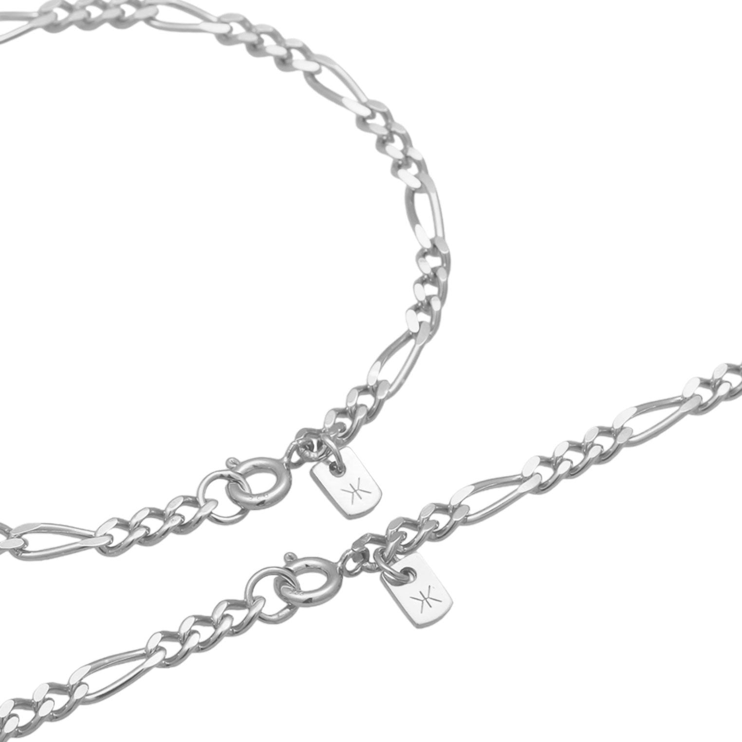 Silber - KUZZOI | Schmuckset | Figaro | 925 Sterling Silber