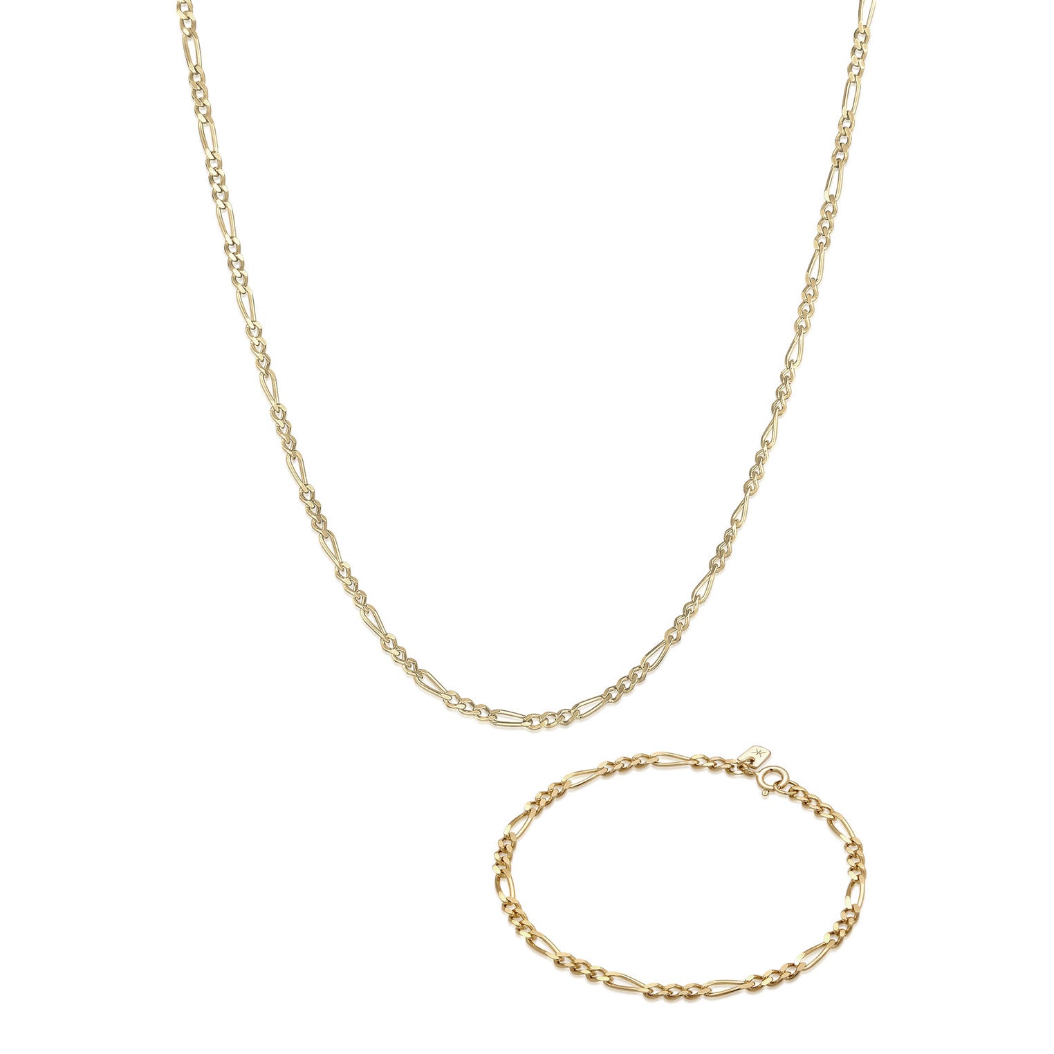 Gold - KUZZOI | Schmuckset | Figaro | 925 Sterling Silber