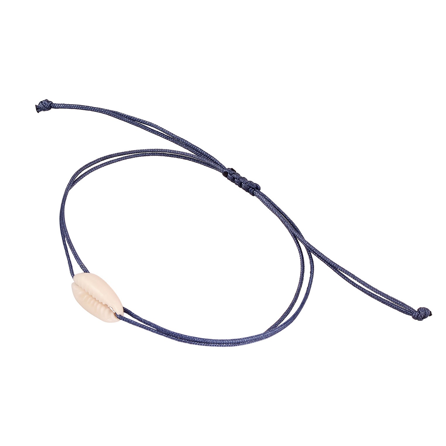 Blau - KUZZOI | Armband Basic | Kauri Muschel, Nylon (Blau)